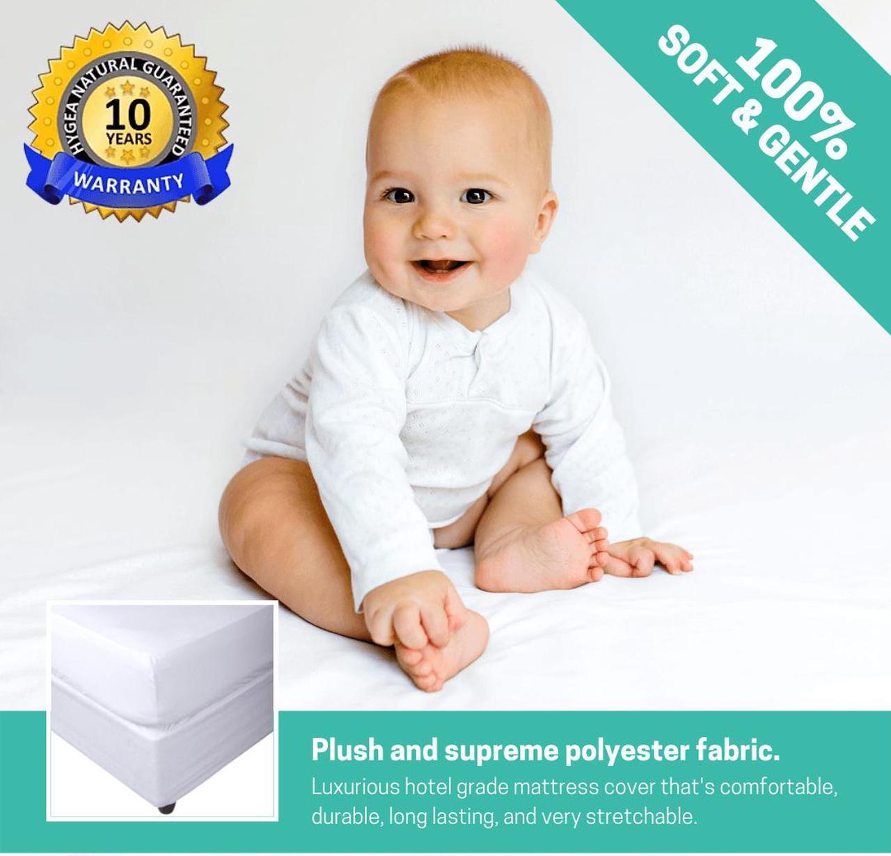 Alt view image 4 of 7 - Hygea Natural Luxurious Mattress Cover - Water Resistant, Washable, Breathable and Stretchable up to 15 in.- Zippered Mattress Cover (Full)