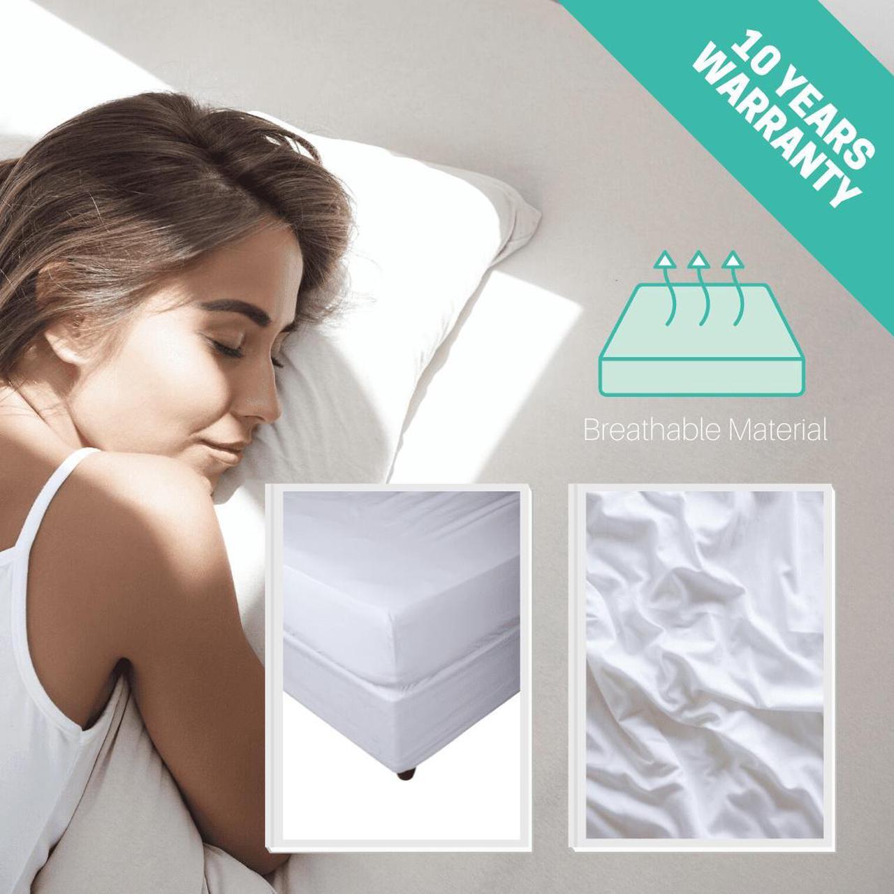 Alt view image 6 of 7 - Hygea Natural Luxurious Mattress Cover - Water Resistant, Washable, Breathable and Stretchable up to 15 in.- Zippered Mattress Cover (Full)