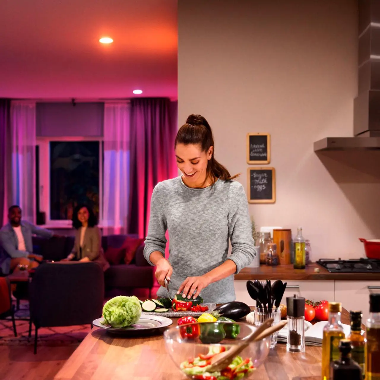Alt view image 5 of 5 - Philips Hue White and Color Ambiance 2-Pack A19 LED Smart Bulb