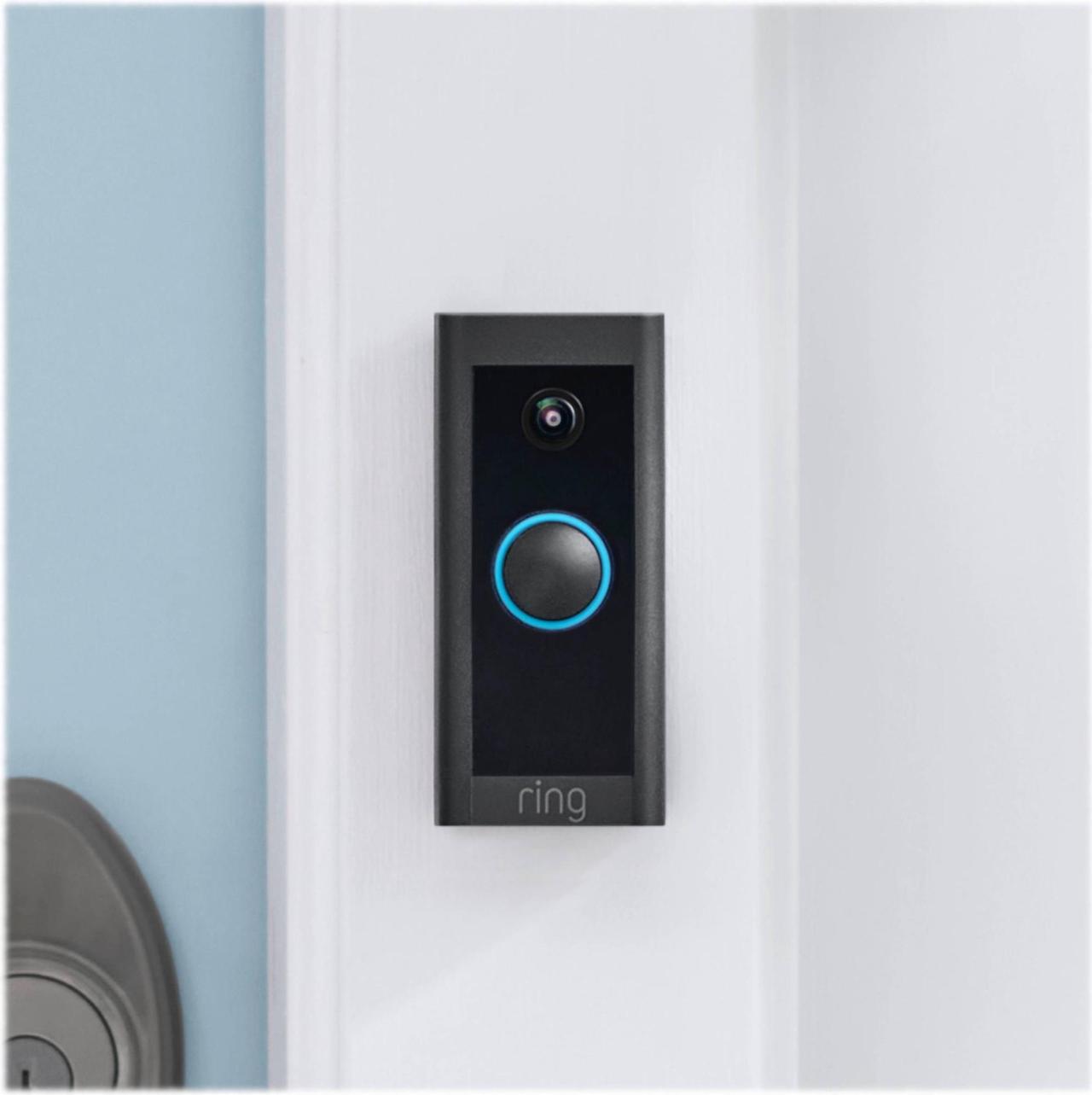 Alt view image 3 of 20 - Ring Wi-Fi Video Doorbell Wired - Black