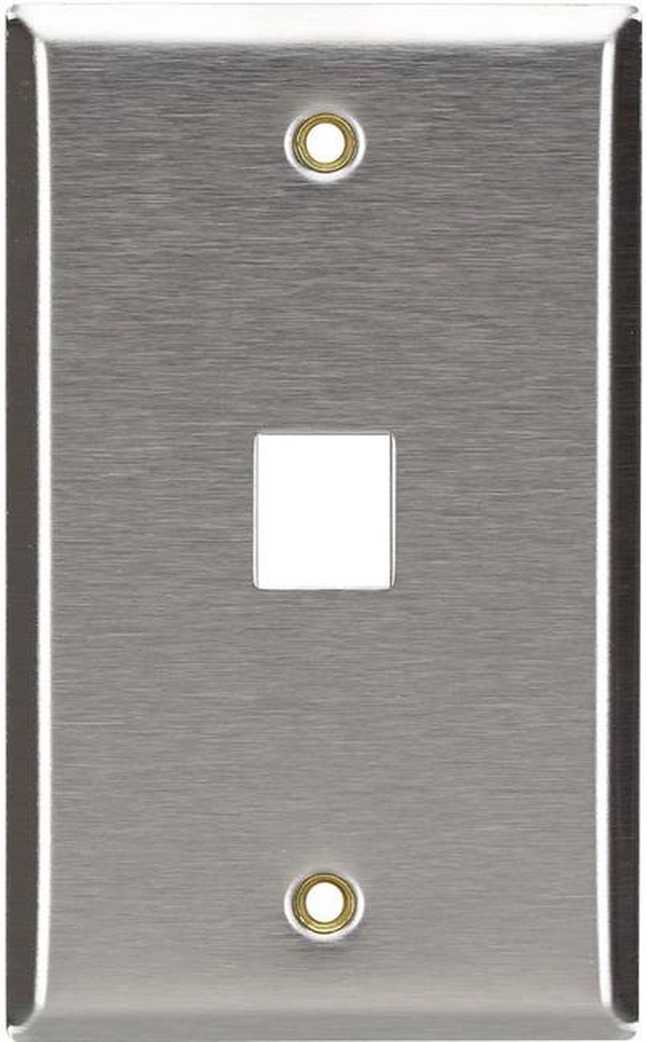 Alt view image 4 of 7 - Black Box Keystone Wallplate - Stainless Steel Single-Gang 1-Port
