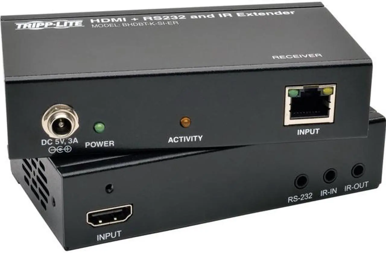 Alt view image 14 of 20 - Tripp Lite BHDBT-K-SI HDBaseT Lite HDMI Over Cat5e/6/6a Extender Kit with Serial and IR Control, 4Kx2K UHD / 1080p, Up to 230-ft. (70M)