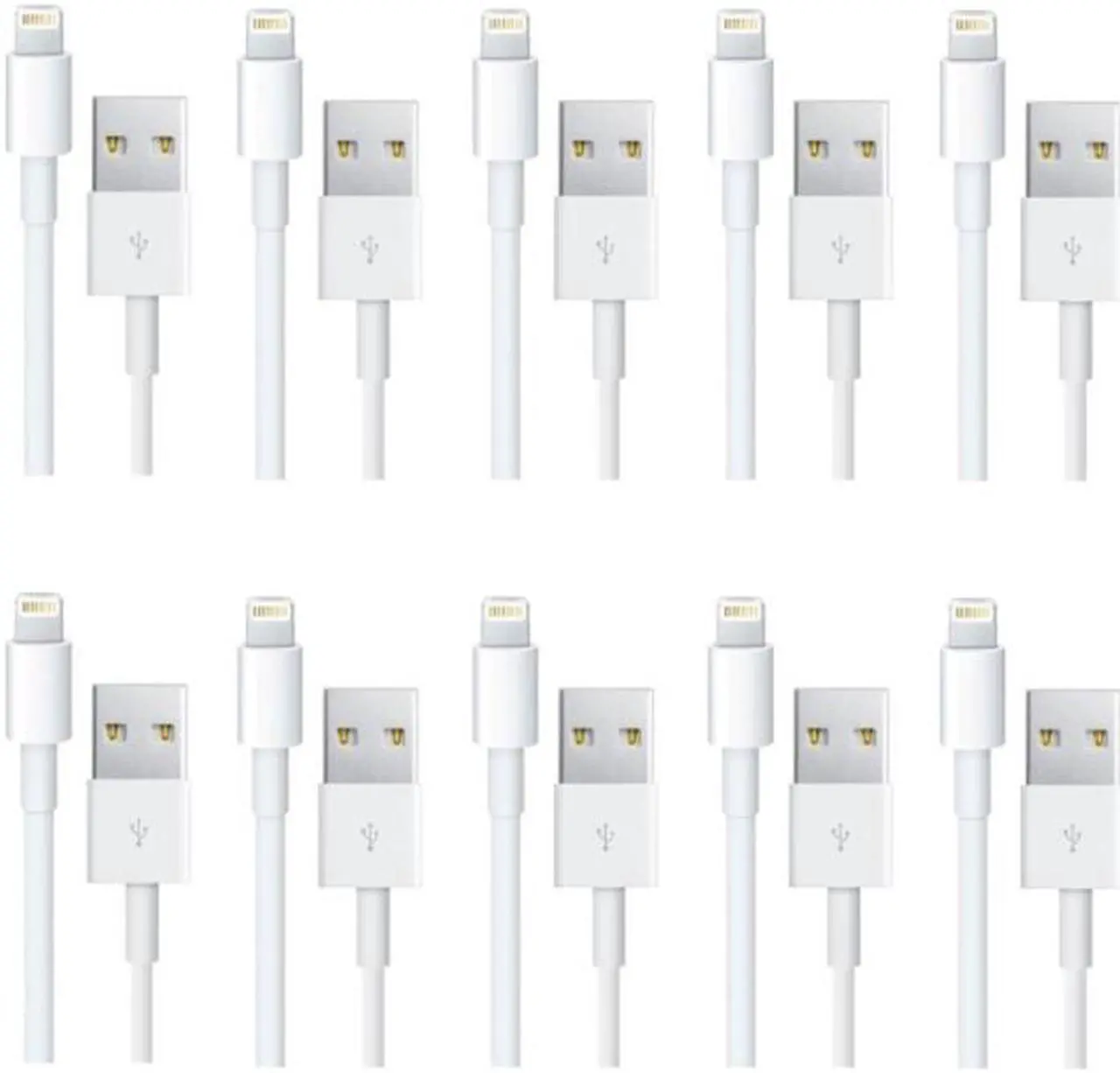 Alt view image 4 of 6 - 4xem 4XLIGHTNING10PK 10Pk 1M 3Ft White Lightning Cable Iphone Ipod Ipad Iphone 5 6 7