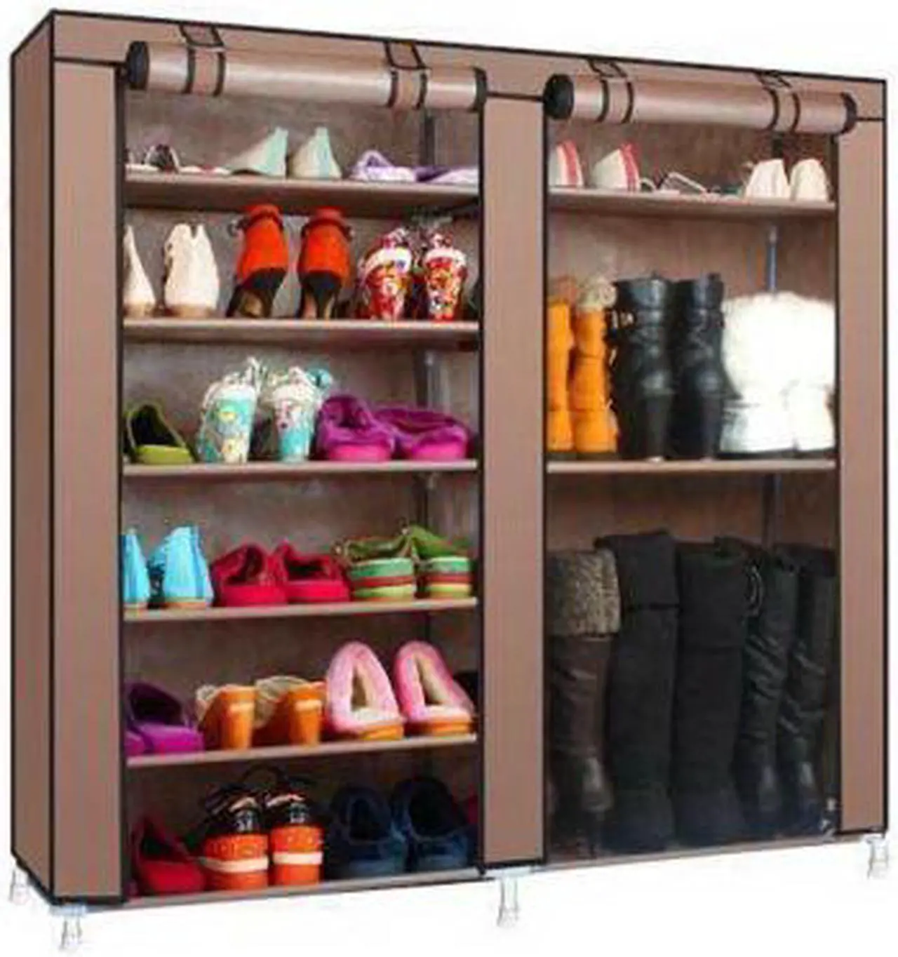 Alt view image 4 of 6 - 44" Adjustable 6 Tier 9 Grid Home Shoe Rack Shelf Storage Closet Organizer Stand