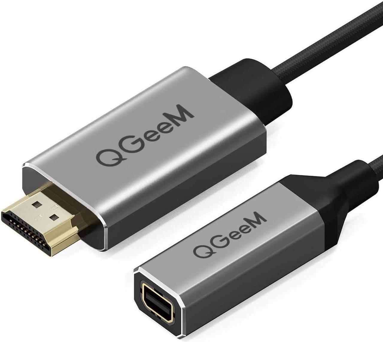 HDMI to Mini DisplayPort Converter Adapter Cable,QGeeM 20Cm 4K x 2K HDMI to Mini DP Adaptor for HDMI Equipped Systems,Compliant with VESA Dual-Mode DisplayPort 1.2, HDMI 1.4 and HDCP