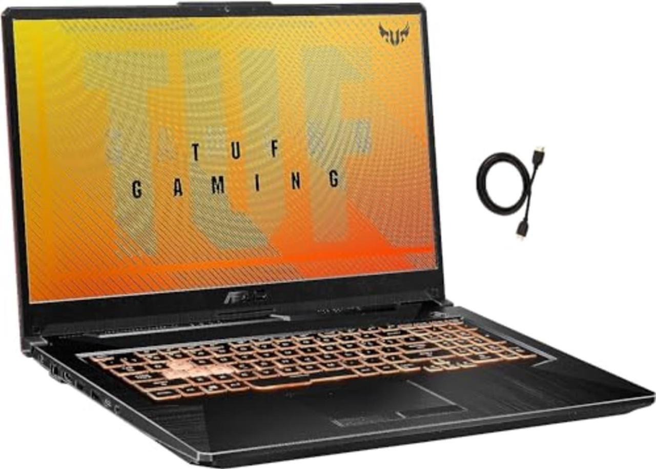 Alt view image 5 of 5 - Asus TUF Gaming A17 FA706 Laptop | 17.3" 1920x1080 FHD | Ryzen 5 - 4600H - 512GB SSD Hard Drive - 8GB RAM - Nvidia GeForce GTX 1650 | 6 cores @ 4.0 GHz - 4GB GDDR5 Win 11 Home Black