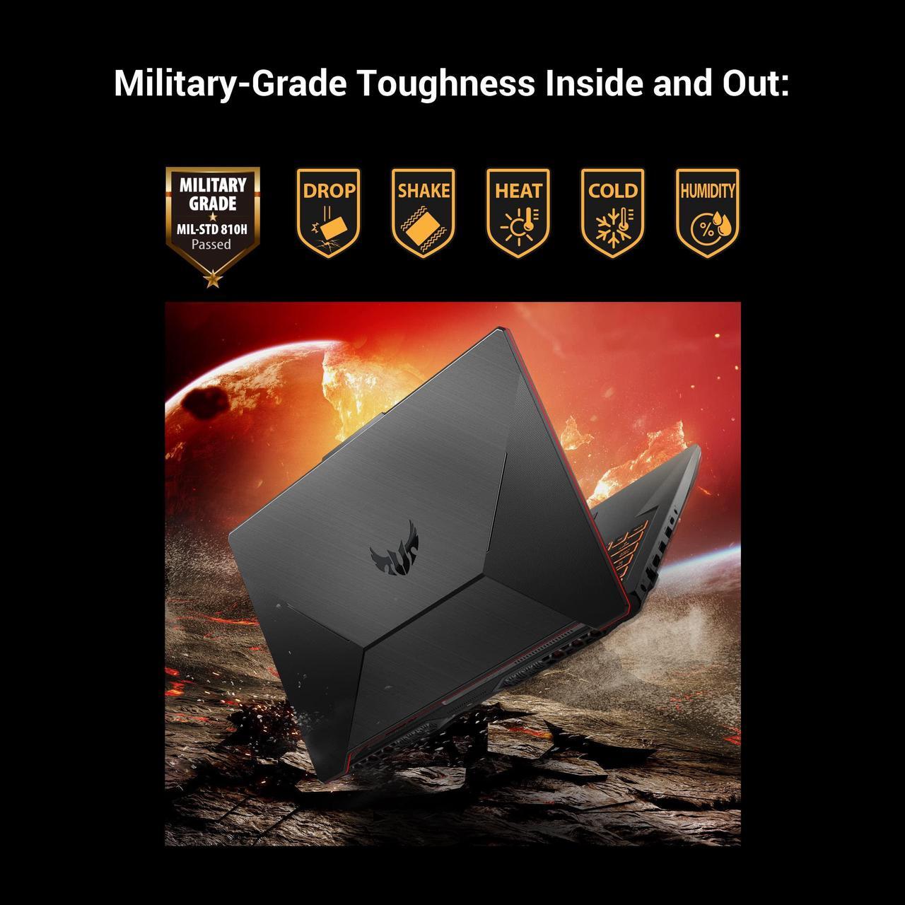 Alt view image 3 of 5 - Asus TUF Gaming A17 FA706 Laptop | 17.3" 1920x1080 FHD | Ryzen 5 - 4600H - 512GB SSD Hard Drive - 8GB RAM - Nvidia GeForce GTX 1650 | 6 cores @ 4.0 GHz - 4GB GDDR5 Win 11 Home Black