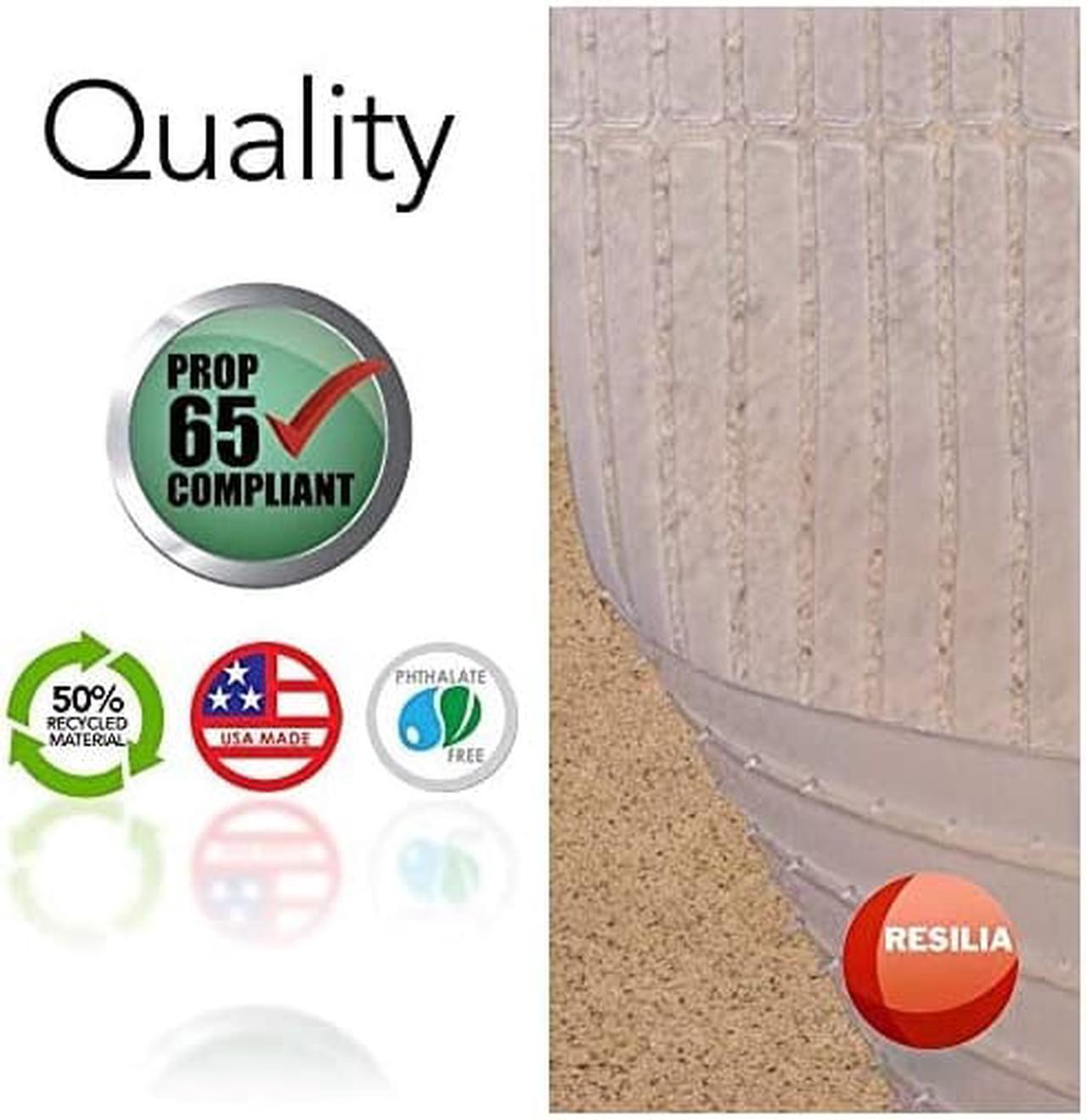Alt view image 5 of 7 - Clear Vinyl Plastic Floor Runner/Protector for Deep Pile Carpet - Skid-Resistant Decorative Pattern, (27 Inches Wide x 6 Feet Long)