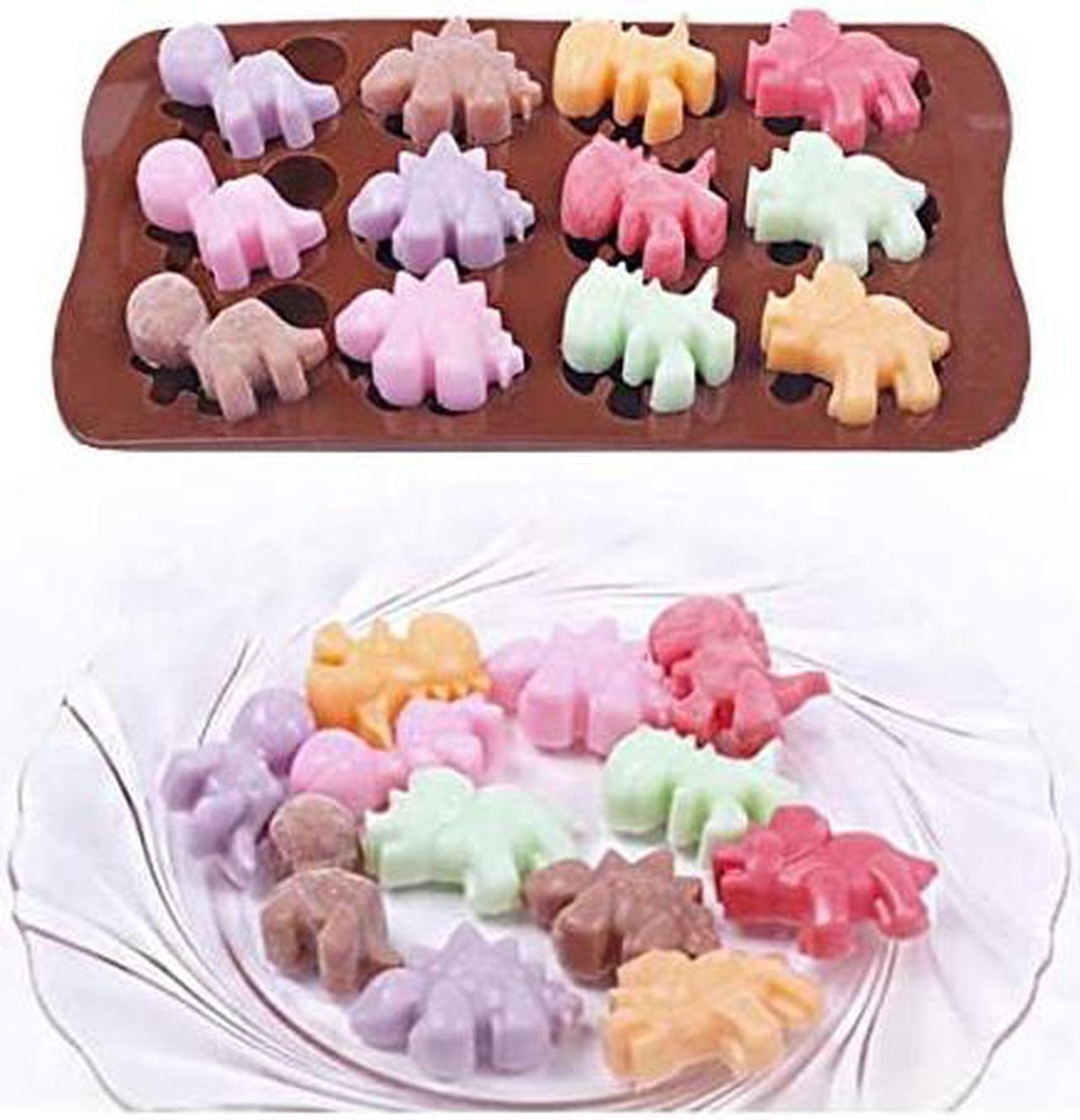 Alt view image 7 of 7 - Molds Ice Cube Trays Chocolate Molds, Silicone Molds Including 3 Dinosaur for Making Ice, Jelly, Chocolate, Soap, Pack of 3 with 1 Dropper. (Dinosaur)