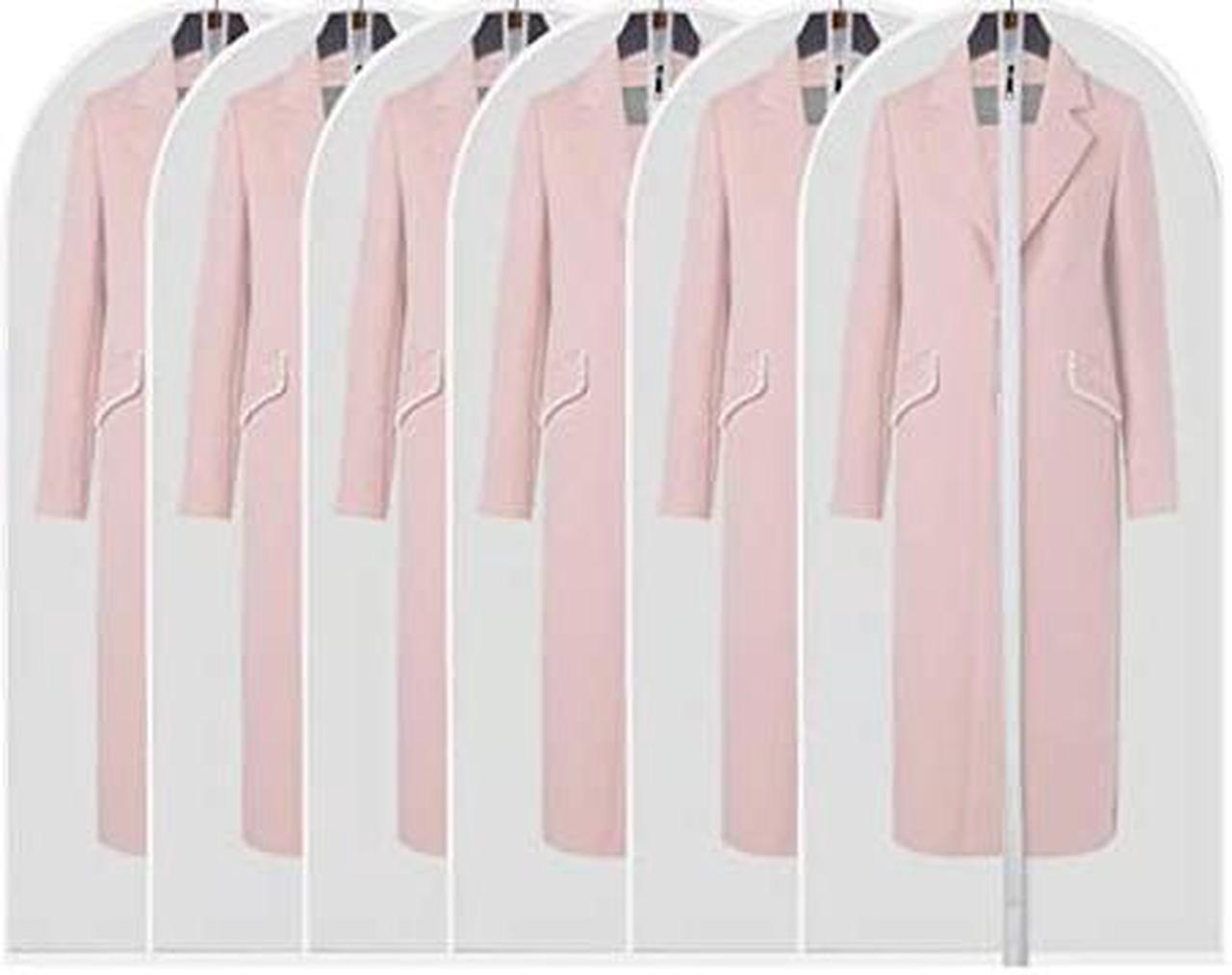 Main image of Hanging Garment Bag Lightweight Suit Bags (Set of 6) with Study Full Zipper for Closet Storage and Travel,Clear Plastic Cover for Clothes Storage Suits Dress (24x55-6pcs)