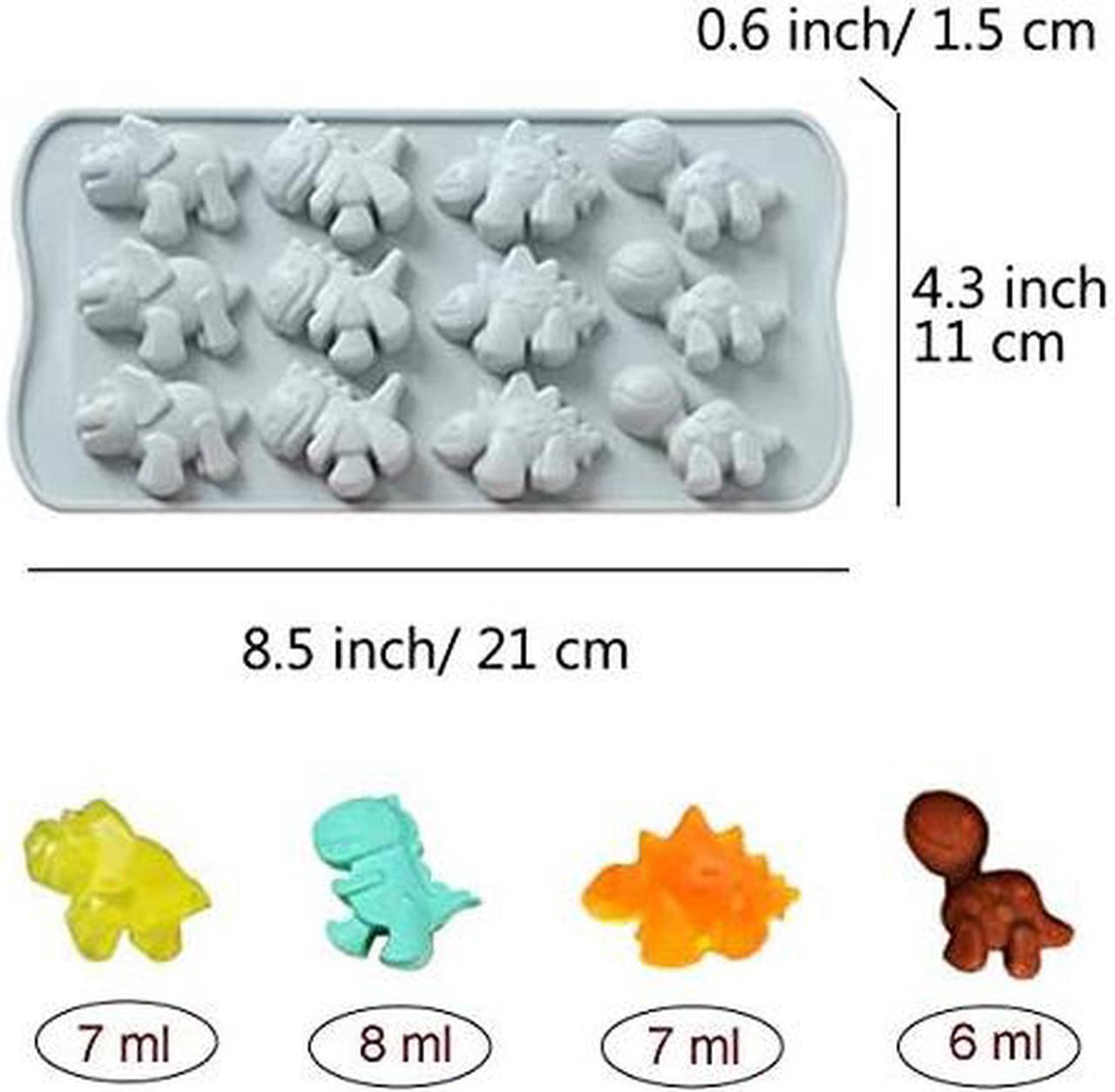 Alt view image 2 of 7 - Molds Ice Cube Trays Chocolate Molds, Silicone Molds Including 3 Dinosaur for Making Ice, Jelly, Chocolate, Soap, Pack of 3 with 1 Dropper. (Dinosaur)