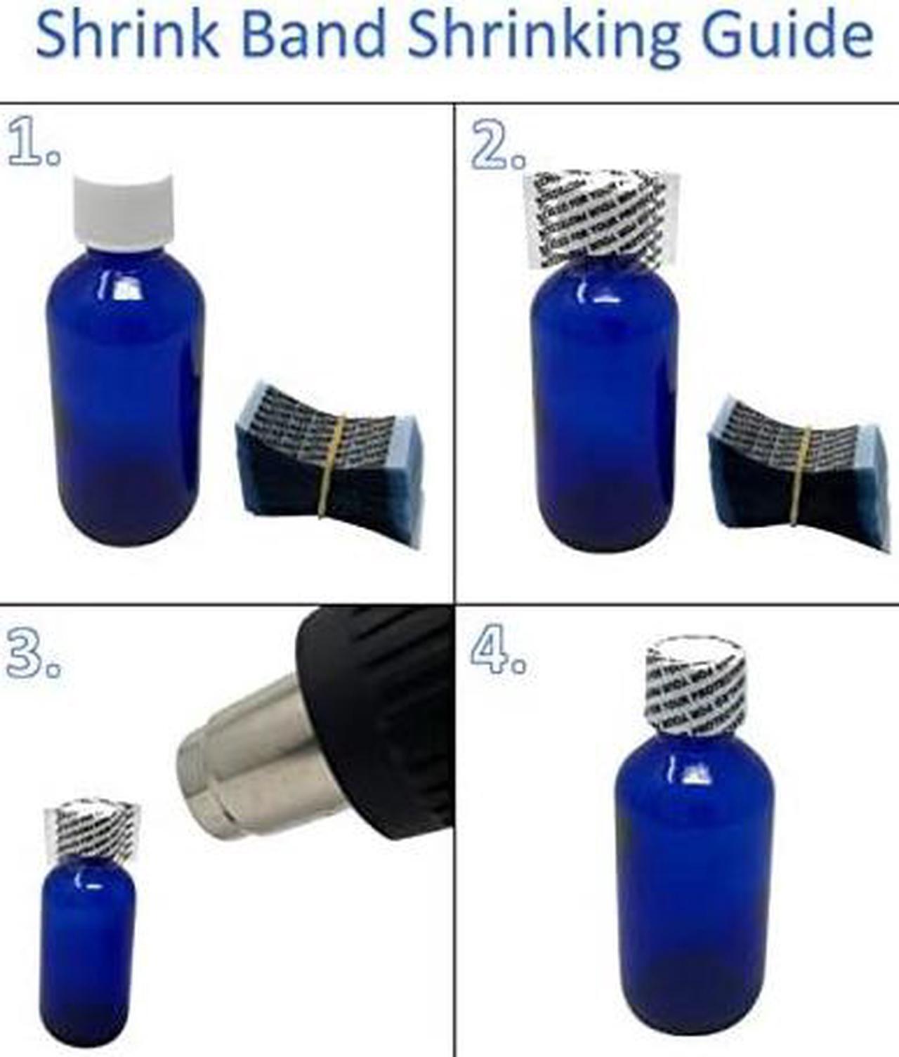 Alt view image 5 of 6 - x 52 mm WHITE Perforated Shrink Band for Hot Sauce Bottles and Other Liquid Bottles Fits 3/4" to 1" Diameter - Pack of 250