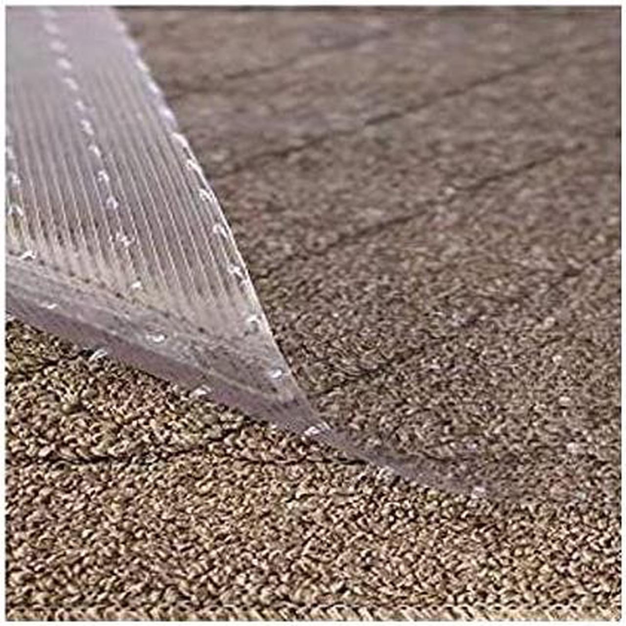 Main image of Clear Vinyl Plastic Floor Runner/Protector for Deep Pile Carpet - Skid-Resistant Decorative Pattern, (27 Inches Wide x 6 Feet Long)