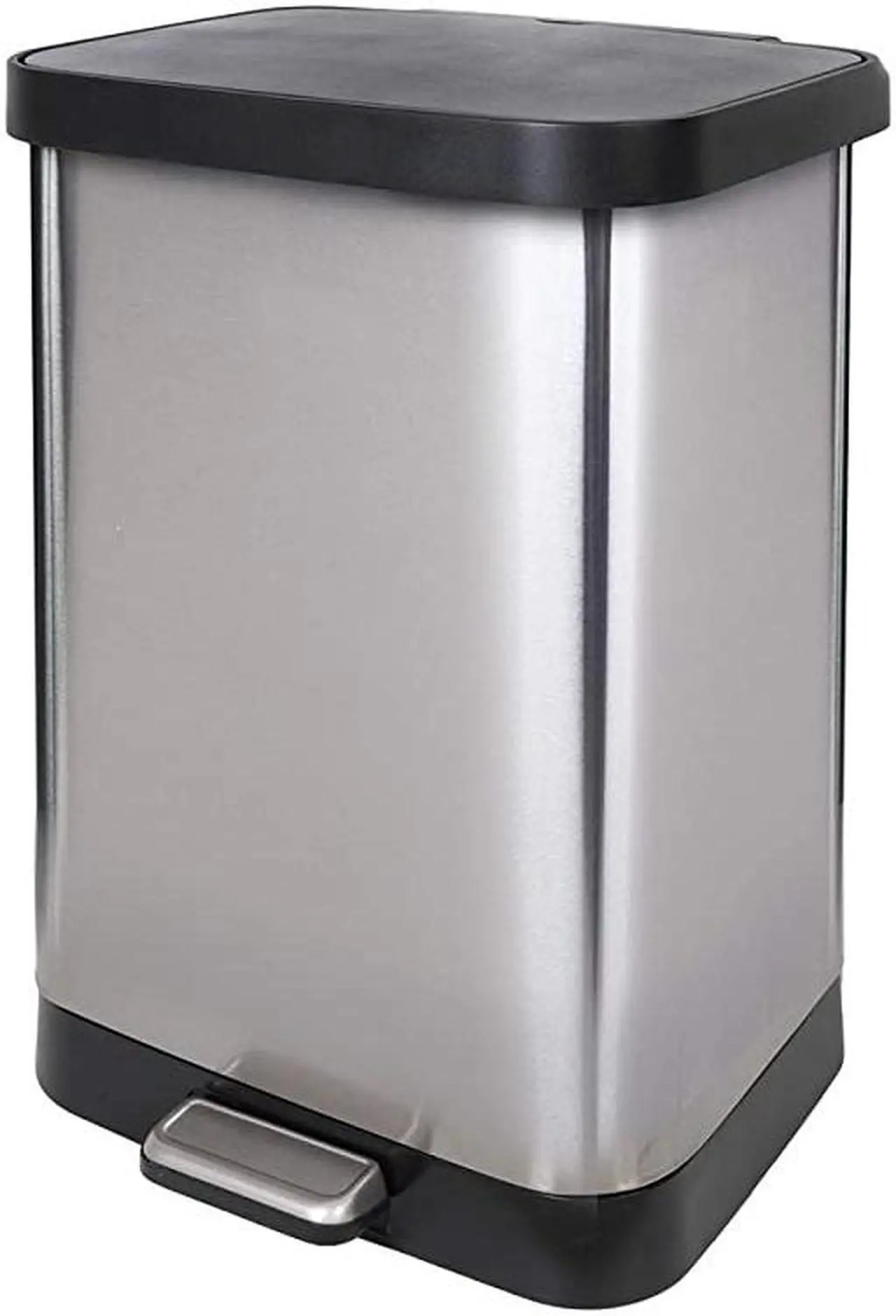 Main image of GLD-74506 Stainless Steel Step Trash Can with Clorox Odor Protection | Large Metal Kitchen Garbage Bin with Soft Close Lid, Foot Pedal and Waste Bag Roll Holder, 13 Gallon