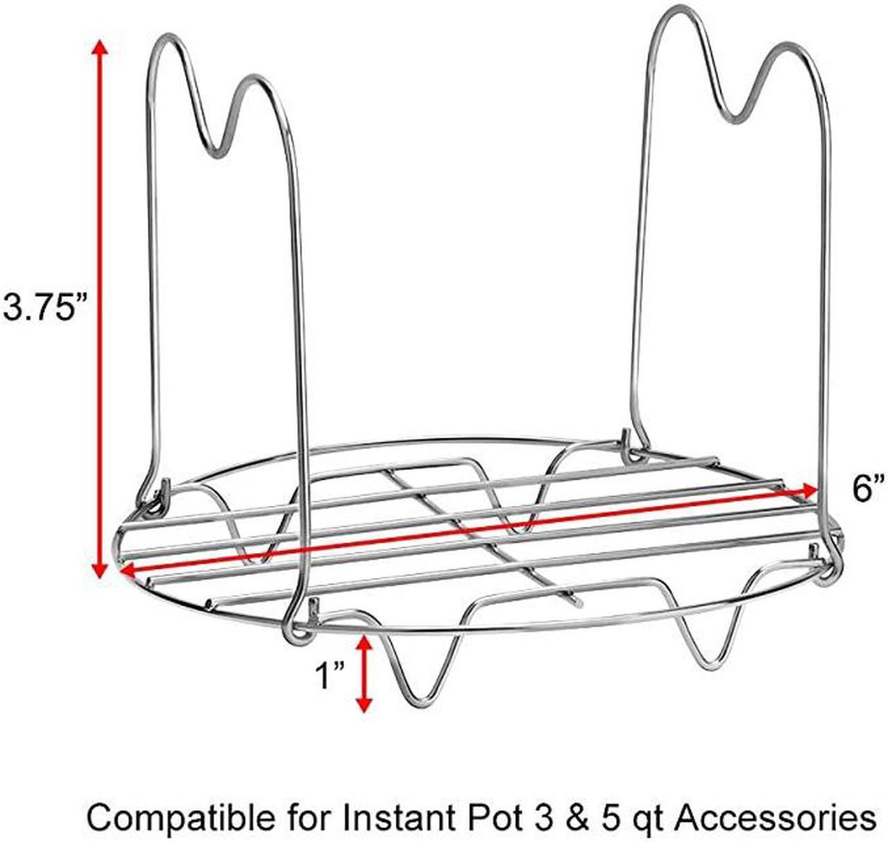 Alt view image 6 of 7 - Rack Trivet with Handles Compatible with Instant Pot Accessories 3 Qt 5 Quart, Pressure Cooker Trivet Wire Steam Rack, Great for Lifting out Whatever Delicious Meats & Veggies You Cook