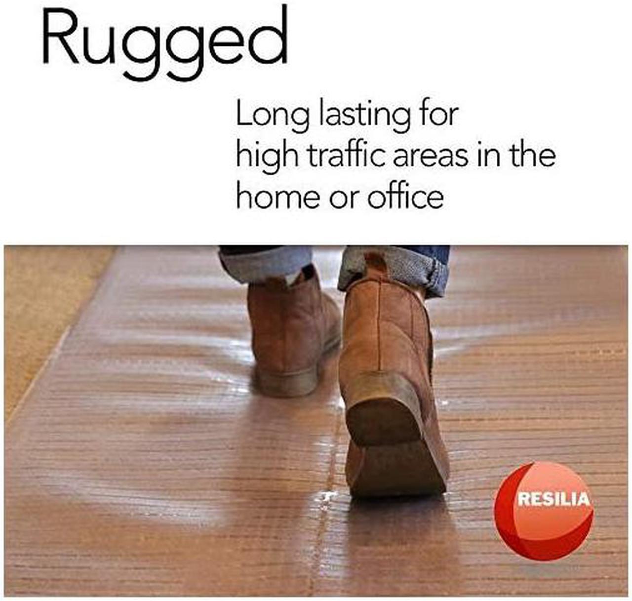 Alt view image 2 of 7 - Clear Vinyl Plastic Floor Runner/Protector for Deep Pile Carpet - Skid-Resistant Decorative Pattern, (27 Inches Wide x 6 Feet Long)