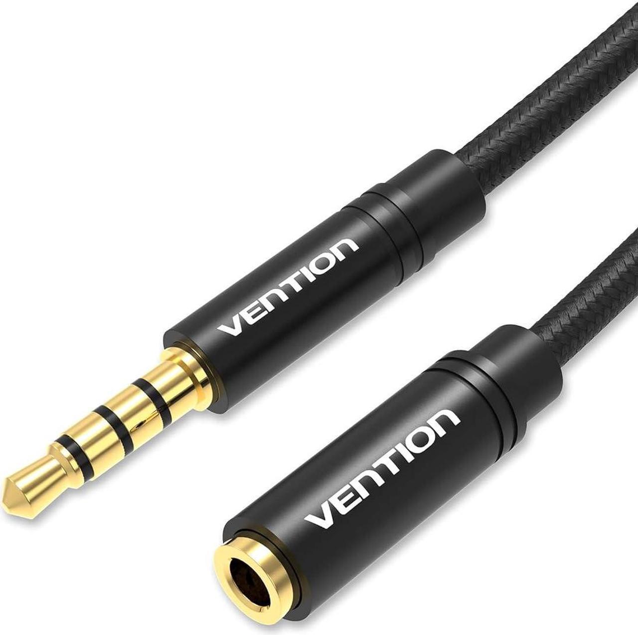 Main image of Headphone Extension Cable 3.5mm Aux Extender Cable 3 Ring 4 Pole Male to Female Stereo Audio Cable Gold Plated Compatible with Laptop Smartphones Headphones Tablets(1.6FT/0.5M)