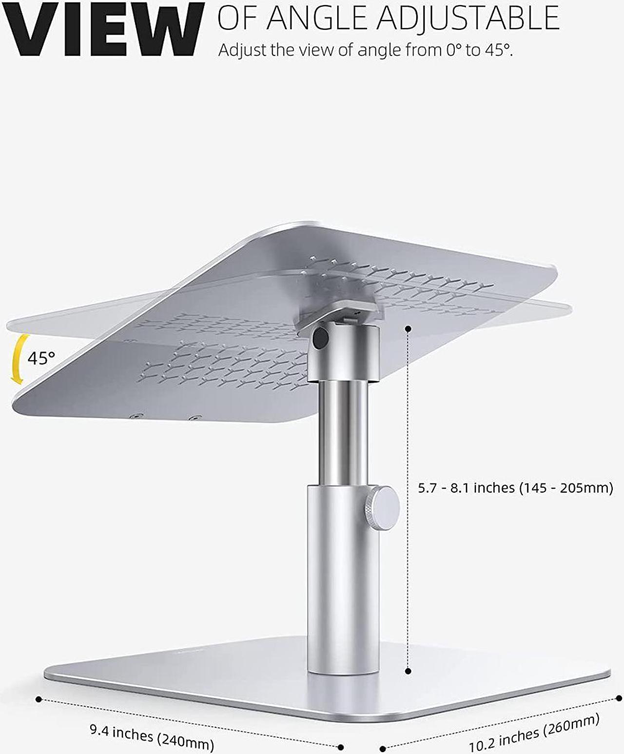 Alt view image 5 of 7 - Laptop Stand Adjustable, Lamicall Notebook Holder : Multi-Angle Height Ventilated Laptop Riser for Desk, 360 Rotating, Compatible with MacBook Air Pro, Dell XPS, HP More Notebooks - Silver