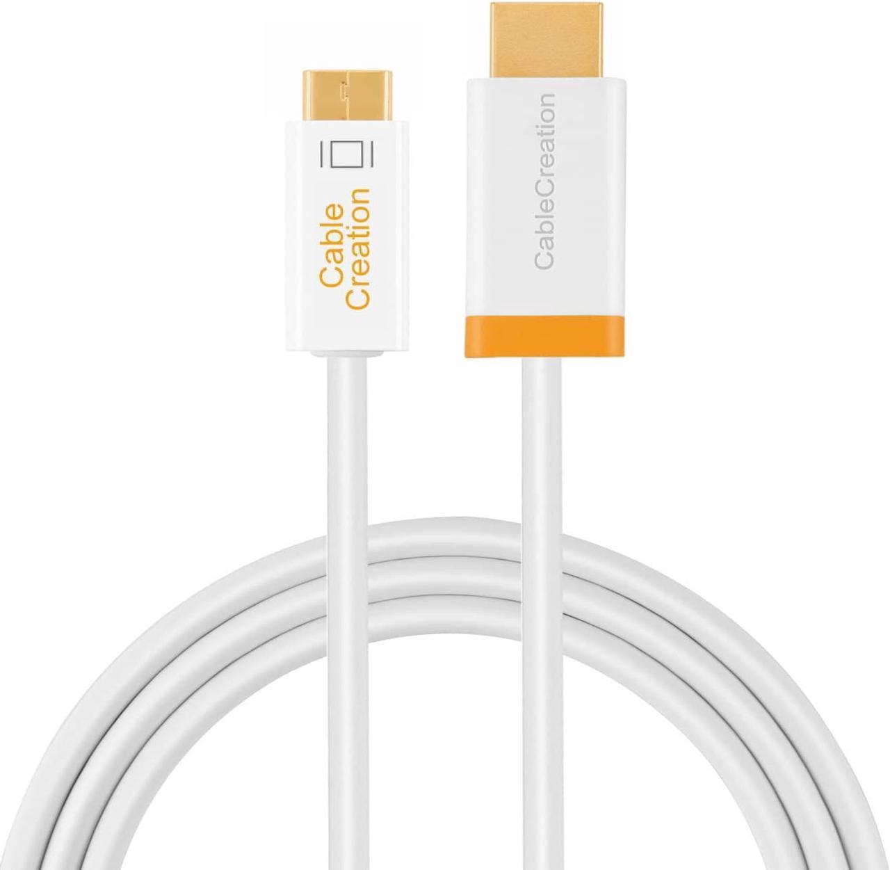 CableCreation Mini-DVI to HDMI Adapter Cable, Mini DVI 6ft in White for Macintosh