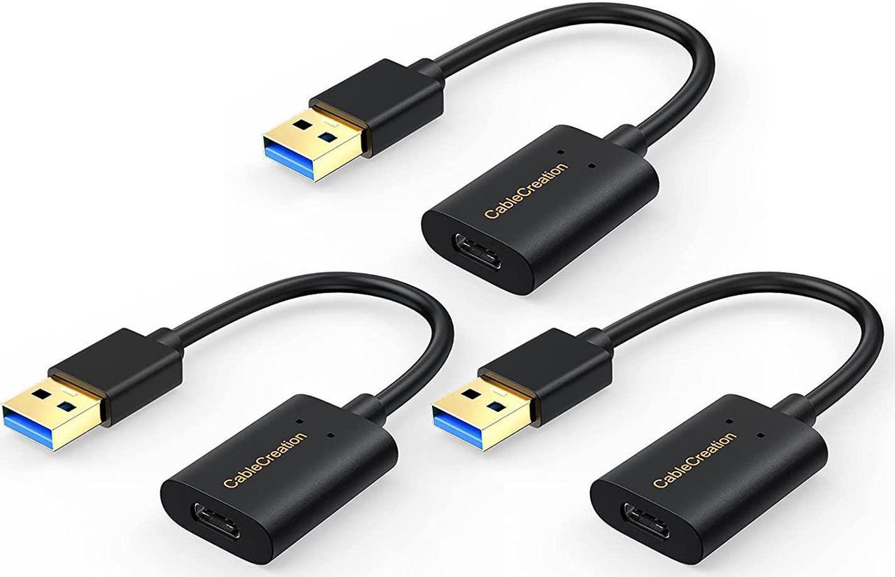 [3-Pack] USB3.1 USB C Female to USB Male Adapter Cable 5Gbps CableCreation USB to USB C Adapter USB C to A Adapter Female USB C Adapter for PC Oculus Quest Link Logitech StreamCam Other USB-A Devices