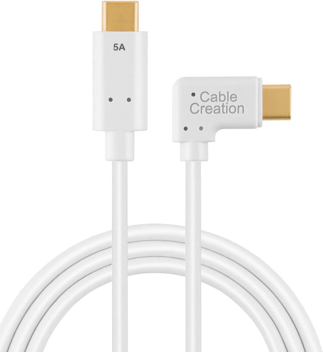 USB C to USB C Cable 100W, CableCreation 6ft USB C to C Cable 5A Fast Charge, Compatible with New MacBook(Pro), Google Chromebook Pixel, Galaxy S20 S10 S9, Note 10, 1.8M/ White