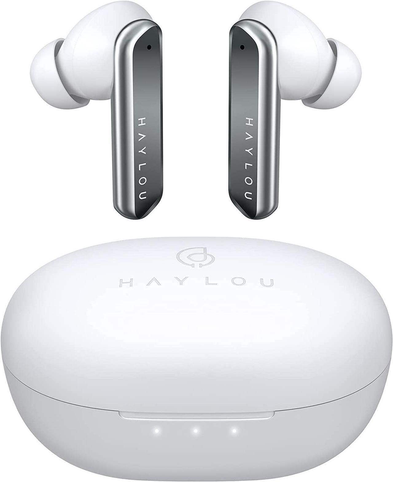 Haylou W1 Wireless Earbuds, Bluetooth 5.2 Earbuds in-Ear Headphones, Stereo Bass Sound Earphones Built-in 4 Mics cVc8.0 ENC Clear Call Noise Cancellation, Bluetooth Headphones for Home Office, White