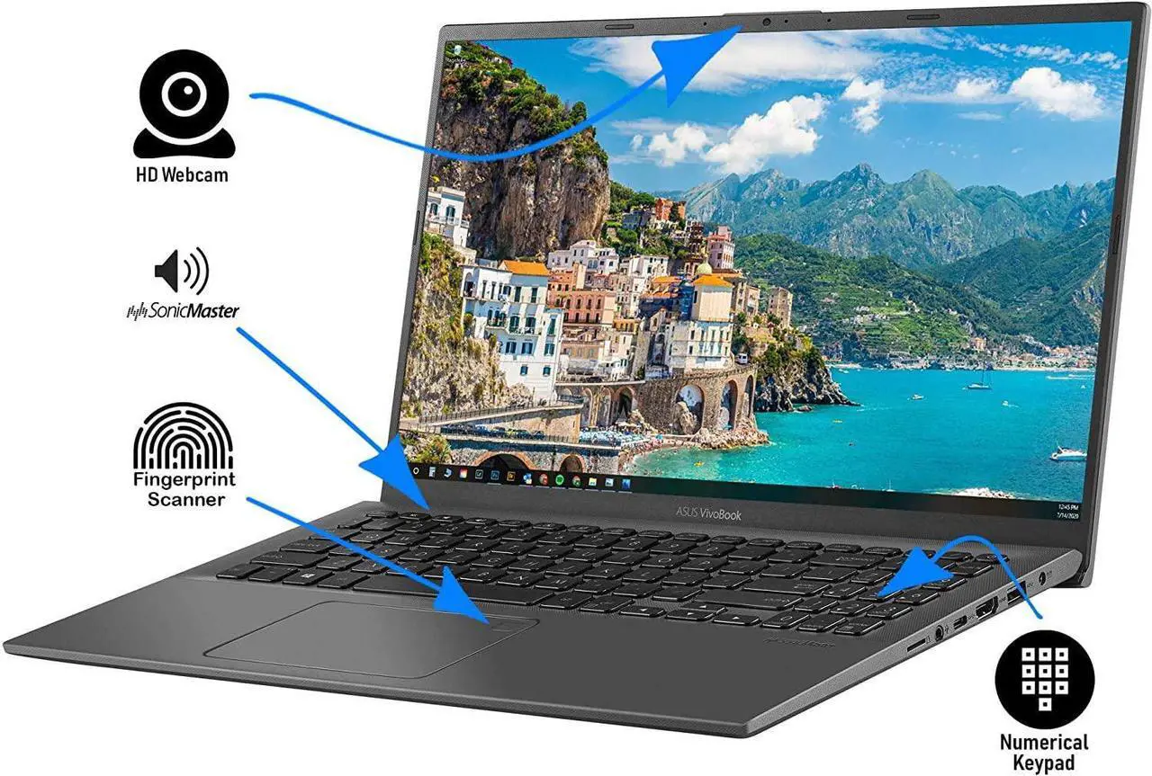 Alt view image 4 of 5 - ASUS F512JA-OH36 15.6" Laptop 1920x1080 Intel i3-1005G1 8GB RAM 256GB SSD W10