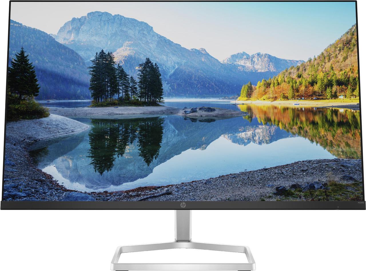 Main image of HP M24fe FHD Monitor 23.8" IPS Anti-Glare Display FHD 1920 x 1080 AMD FreeSync 5ms VGA HDMI 75 Hz 16:9 Tilt Ratio 1000:1 Silver 43G27AA