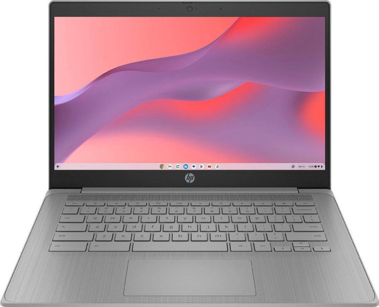 Main image of HP Chromebook 14a-ne0013dx 14" HD Anti-Glare Laptop Intel Celeron N4120 1.10GHz up to 2.60GHz Intel UHD Graphics 600 4GB LPDDR4x-4266 MHz RAM 64GB eMMC Chrome OS 6X6Z1UA, B Grade