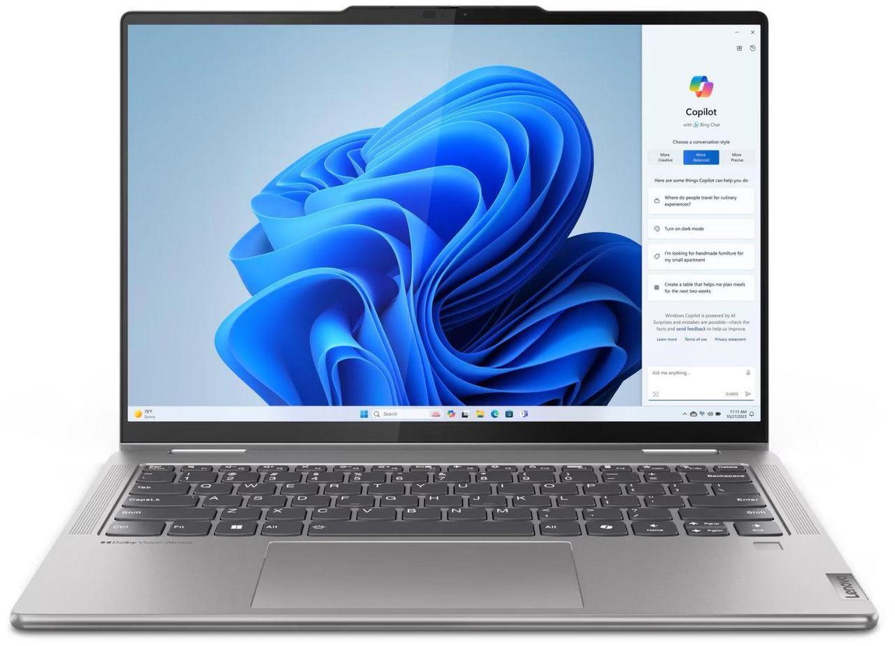 Alt view image 11 of 15 - Lenovo Yoga 7 2-in-1 Laptop, 14" IPS  Glass, Ryzen 7 8840HS, 16GB, 1TB SSD