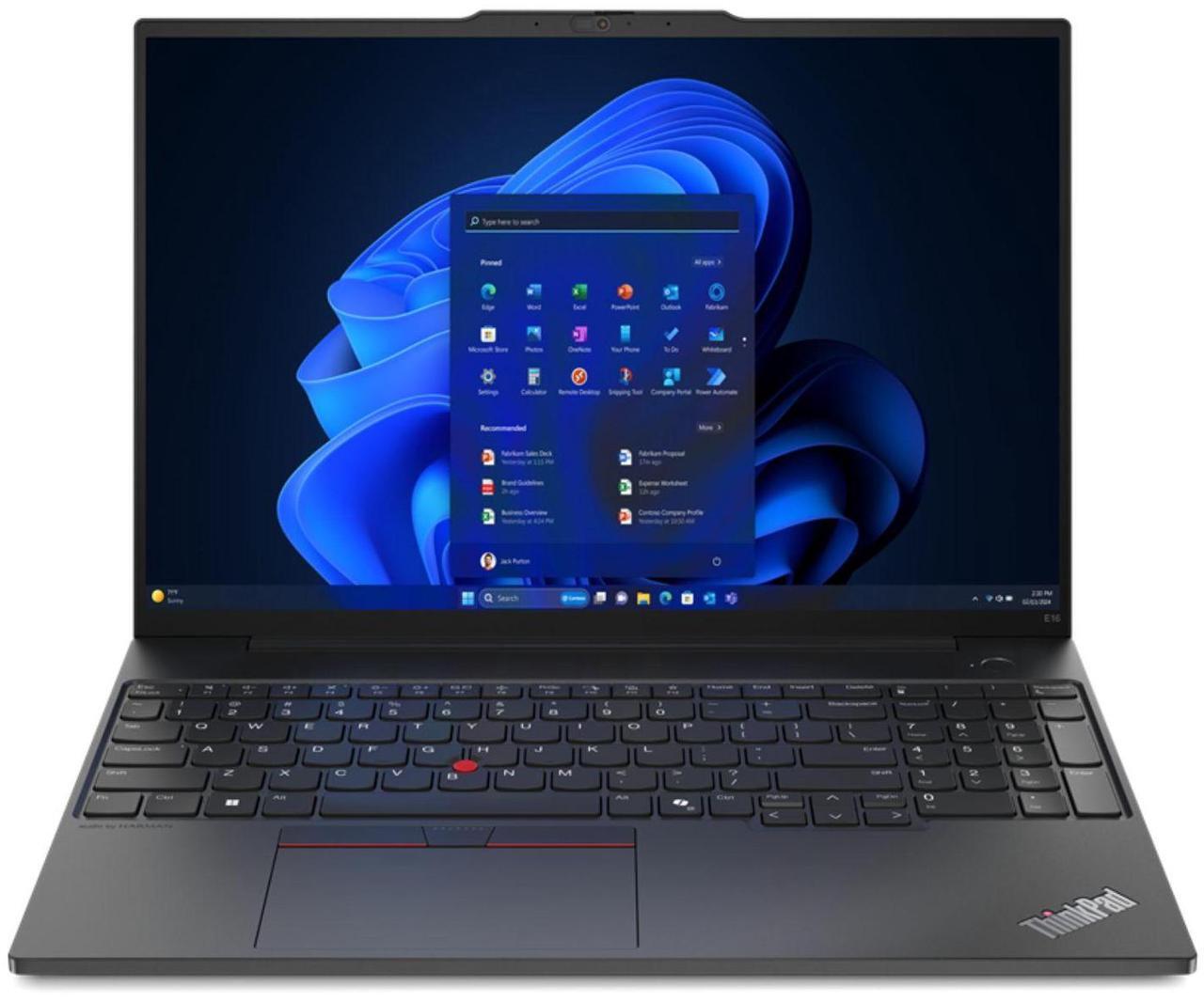 Alt view image 14 of 19 - Lenovo ThinkPad E16 Gen 2 16" WUXGA IPS Intel Core Ultra 7 155U 3.80 GHz up to 4.80 GHz 16GB DDR5-5600 RAM 512GB M.2 2242 PCIe Gen4 TLC Opal SSD Intel Graphics Windows 11 Pro Laptop - 21MA0035US