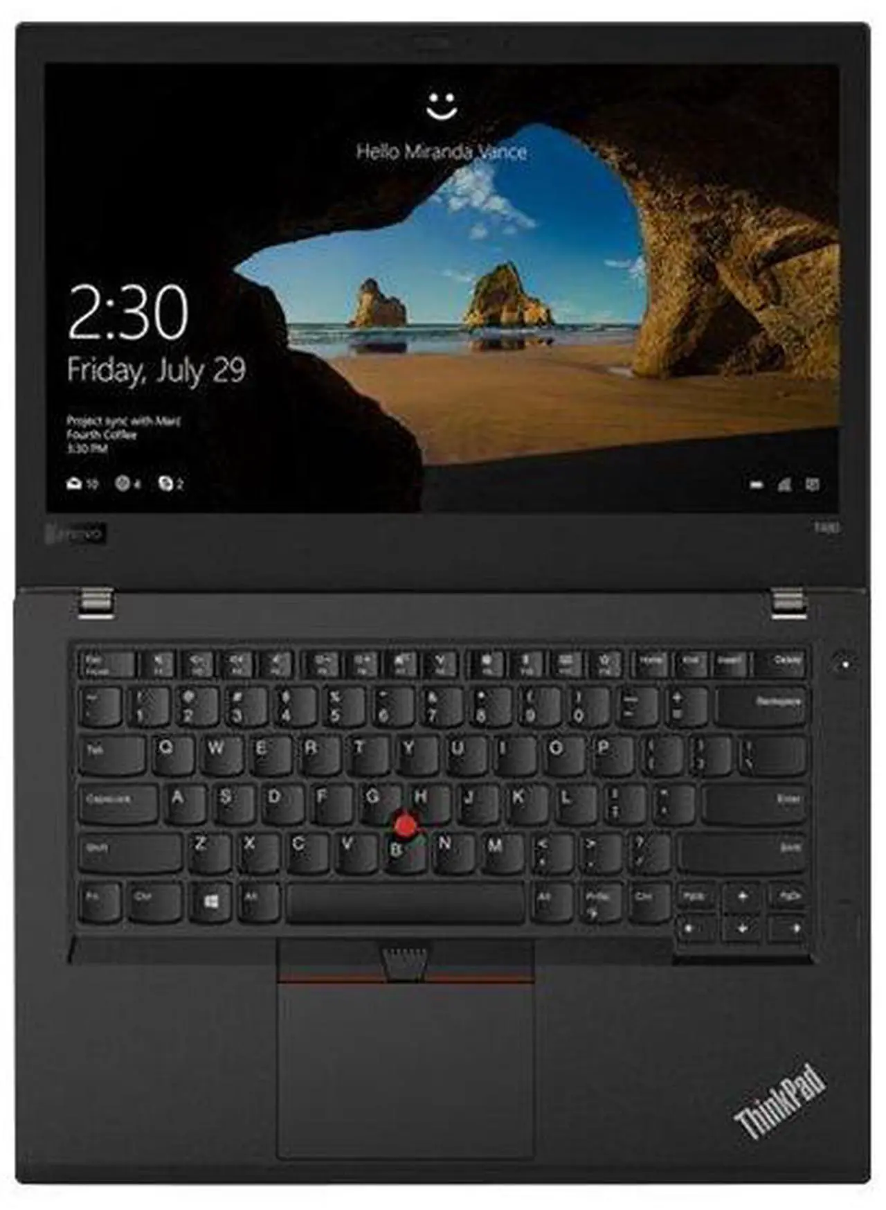 Alt view image 5 of 6 - Lenovo ThinkPad T480 14.0" FHD Intel Core i5-8350U 1.70 GHz up to 3.6 GHz 8GB DDR4 256GB NVMe SSD Intel UHD Graphics 620 Backlit KYB, Windows 11 Pro Laptop, Black - 20L6S29E00-I602