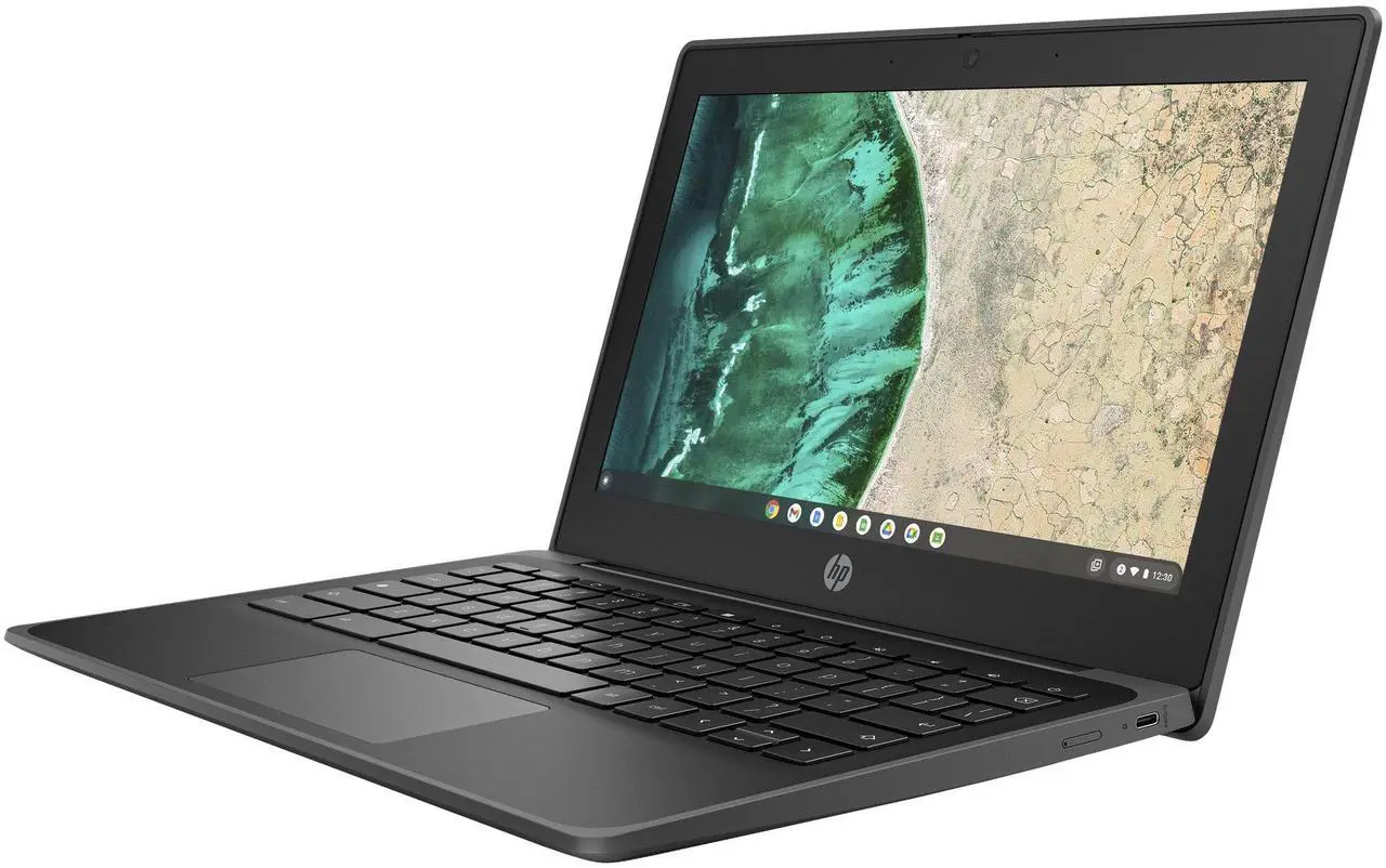 Alt view image 2 of 6 - HP Fortis G9 Q Chromebook 11.6" Qualcomm Snapdragon 7c up to 2.4 GHz 4GB RAM 32GB eMMC Qualcomm Adreno 618 Chrome OS Laptop, Black - 6P176UT-I806