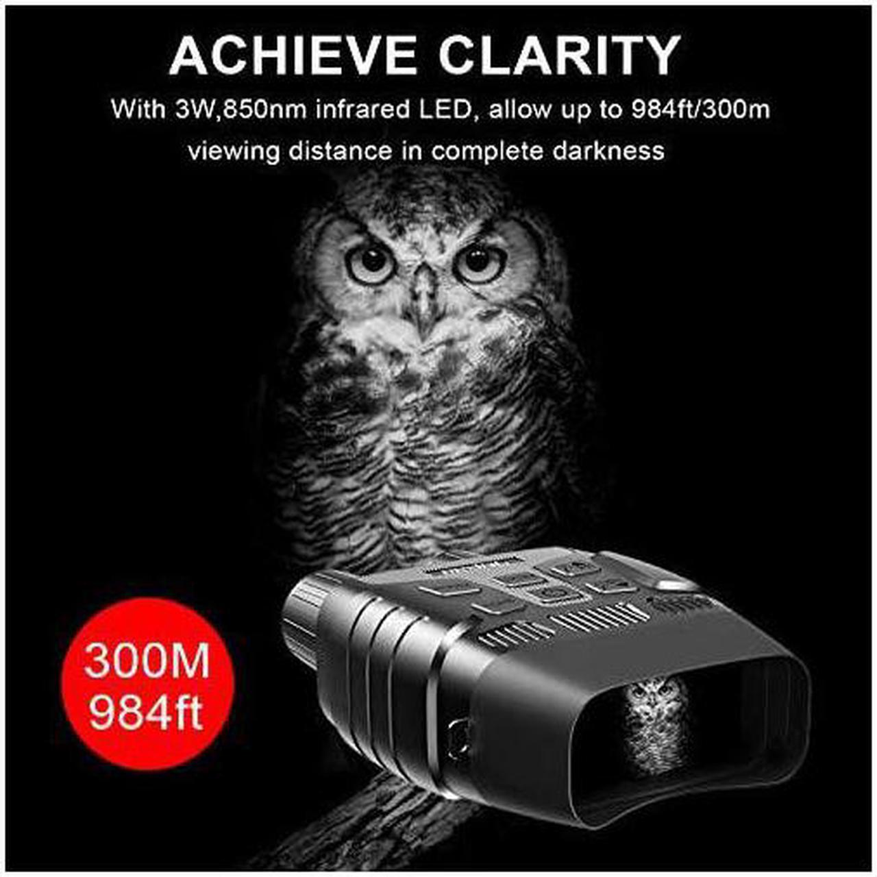 Alt view image 3 of 6 - B1 Night Vision Goggles Binoculars with LCD Screen Infrared IR Digital Camera Dual Photo + Video Recording for Spotting Hunting Tracking up to 300 Meters Black