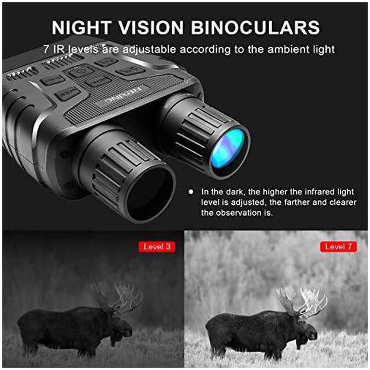Alt view image 4 of 6 - B1 Night Vision Goggles Binoculars with LCD Screen Infrared IR Digital Camera Dual Photo + Video Recording for Spotting Hunting Tracking up to 300 Meters Black