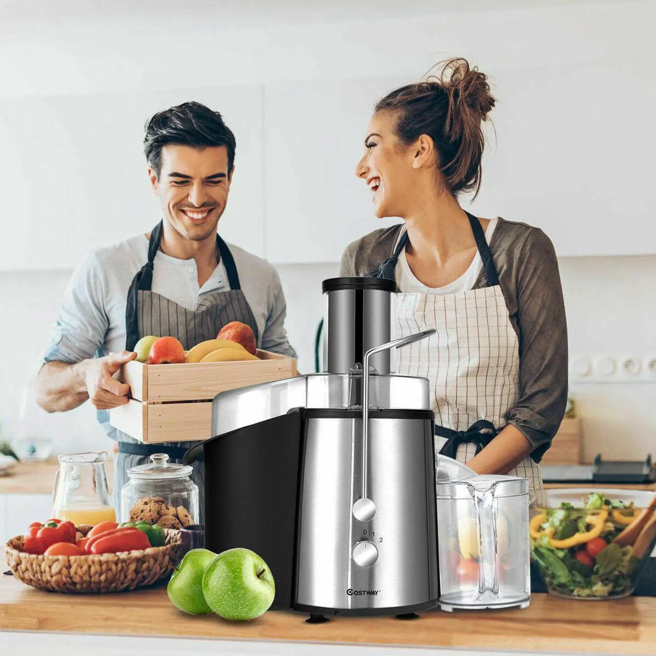 Alt view image 2 of 7 - Costway Electric Juicer Wide Mouth Fruit & Vegetable Centrifugal Juice Extractor 2 Speed