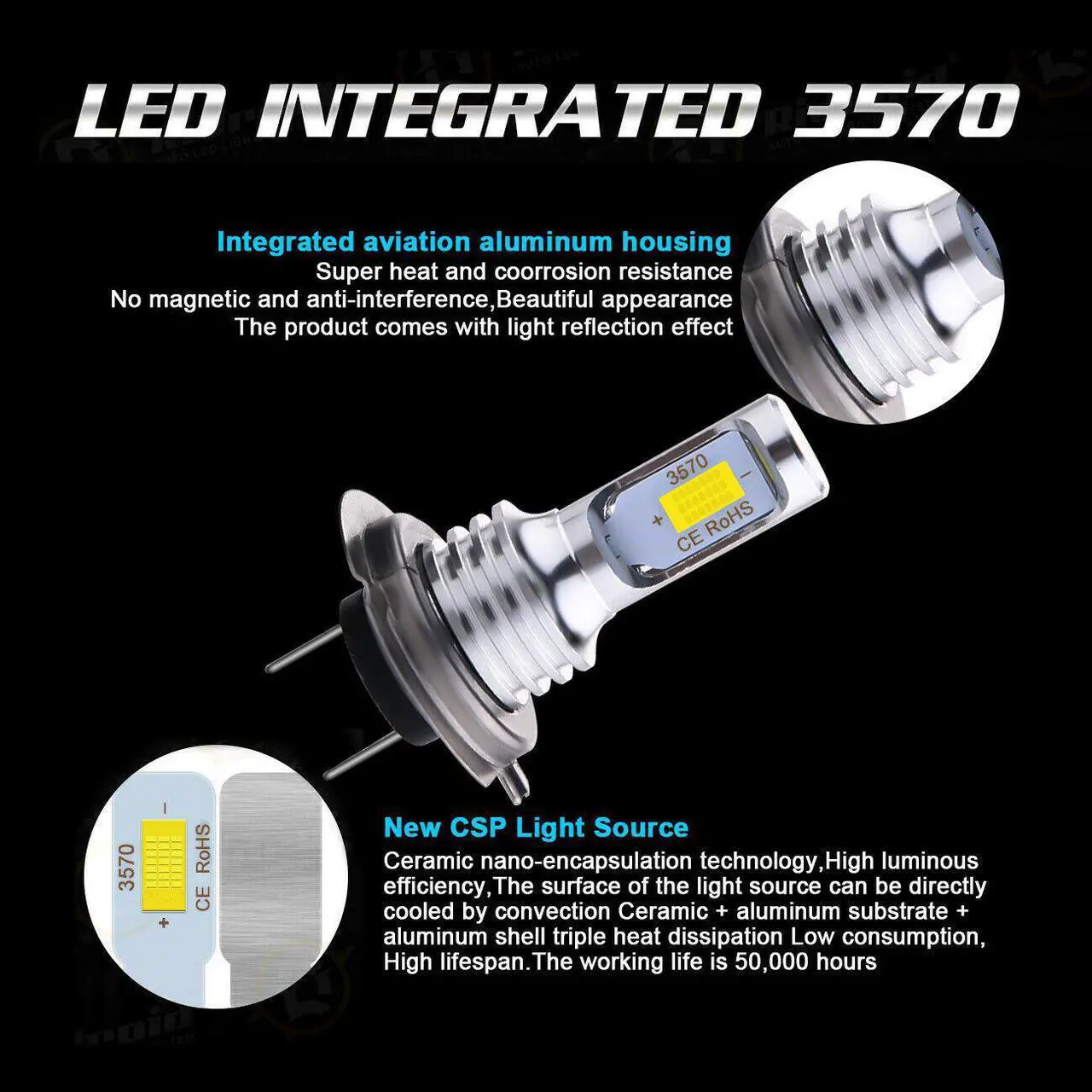 Alt view image 3 of 6 - For  328i 2007-2016 6PC Bulbs LED Headlights Hi/Low Beams + Fog Lights 6000K