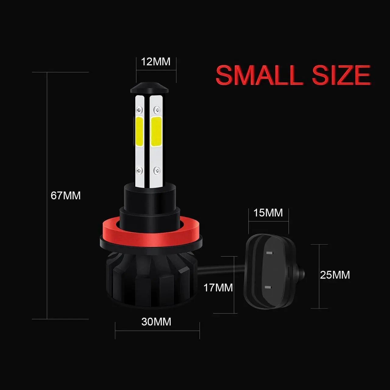 Alt view image 2 of 6 - For Ford Fusion Focus LED Headlights Kit Low Beam Fog Light Bulbs 8000K Combo 4x