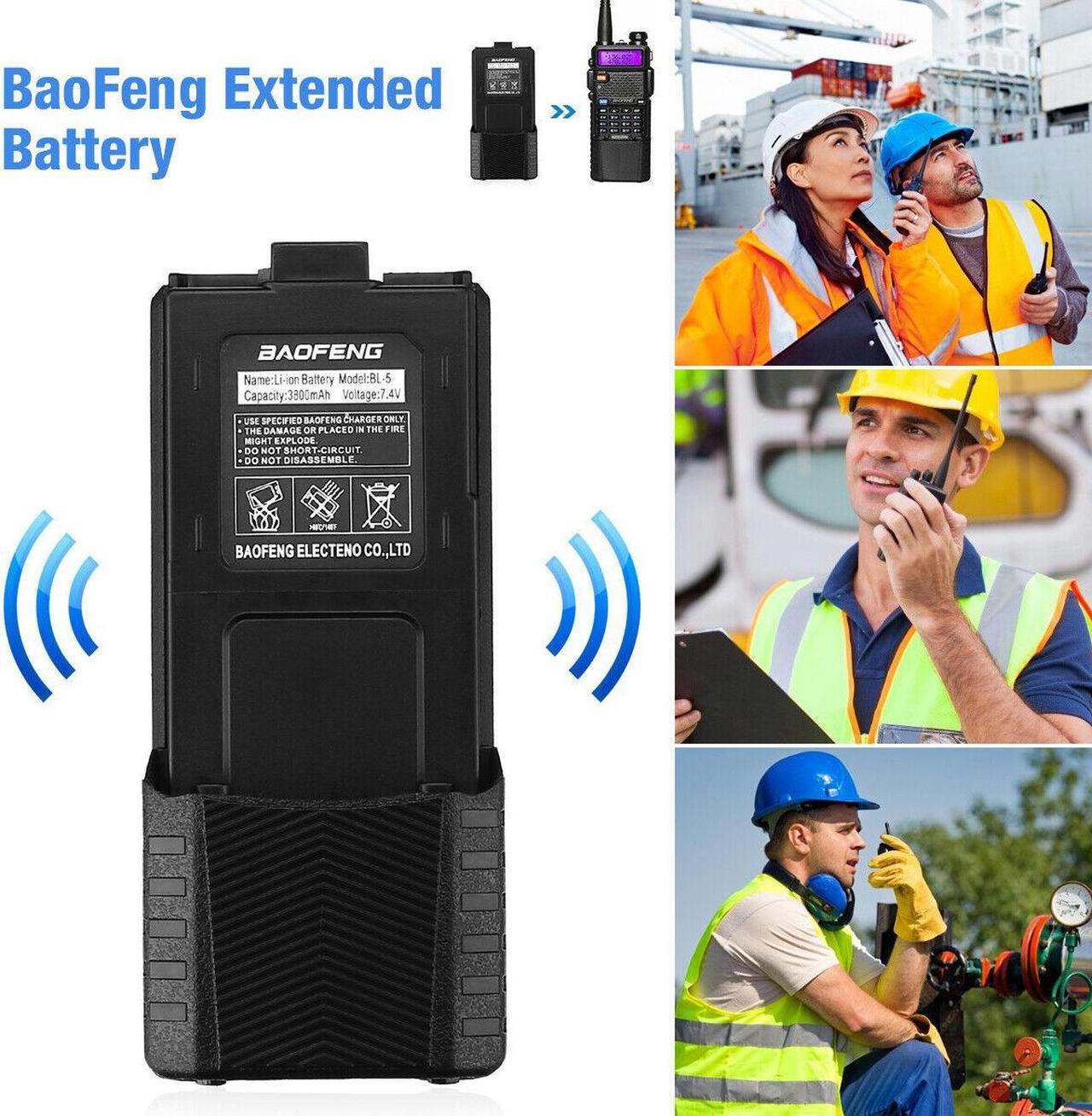 Alt view image 2 of 6 - Pofung BL-5L 3800Ah 7.4V Extended Li-Ion Battery for UV-5R Radio Black
