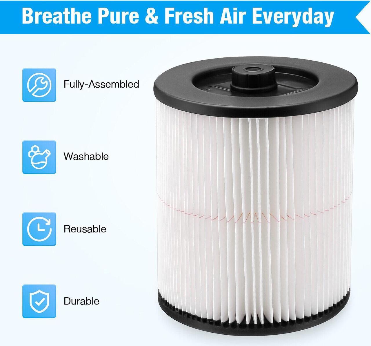Alt view image 5 of 6 - For ShopVac Replacement Vacuum 17816 9-17816 Craftsman Wet Dry Cartridge Filter