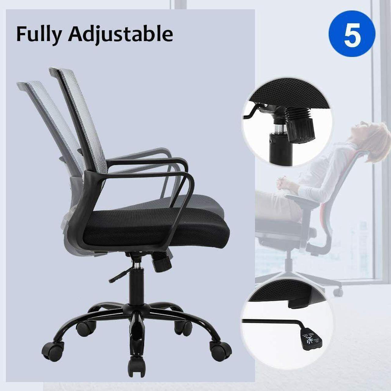 Alt view image 5 of 6 - Office Computer Desk Chair Swivel Rolling Executive Mesh,Grey