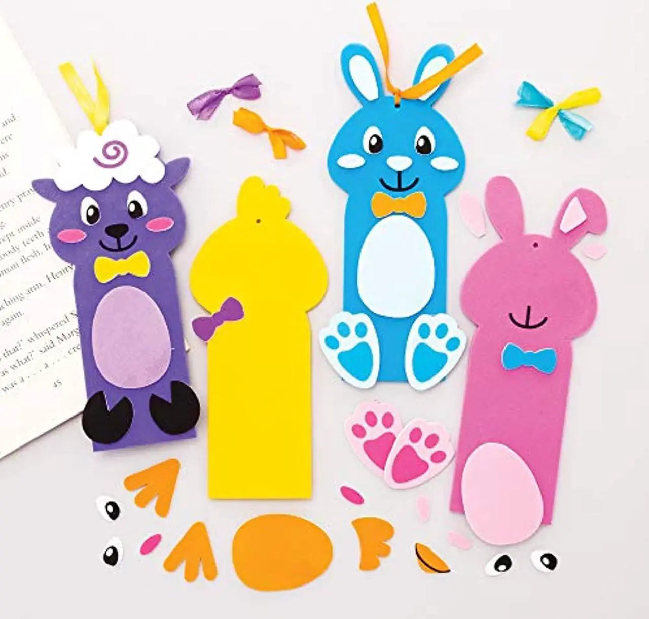 At503 Easter Bookmark Kits - Pack Of 8, Creative Easter Art And Craft Supplies For Kids To Make And Decorate