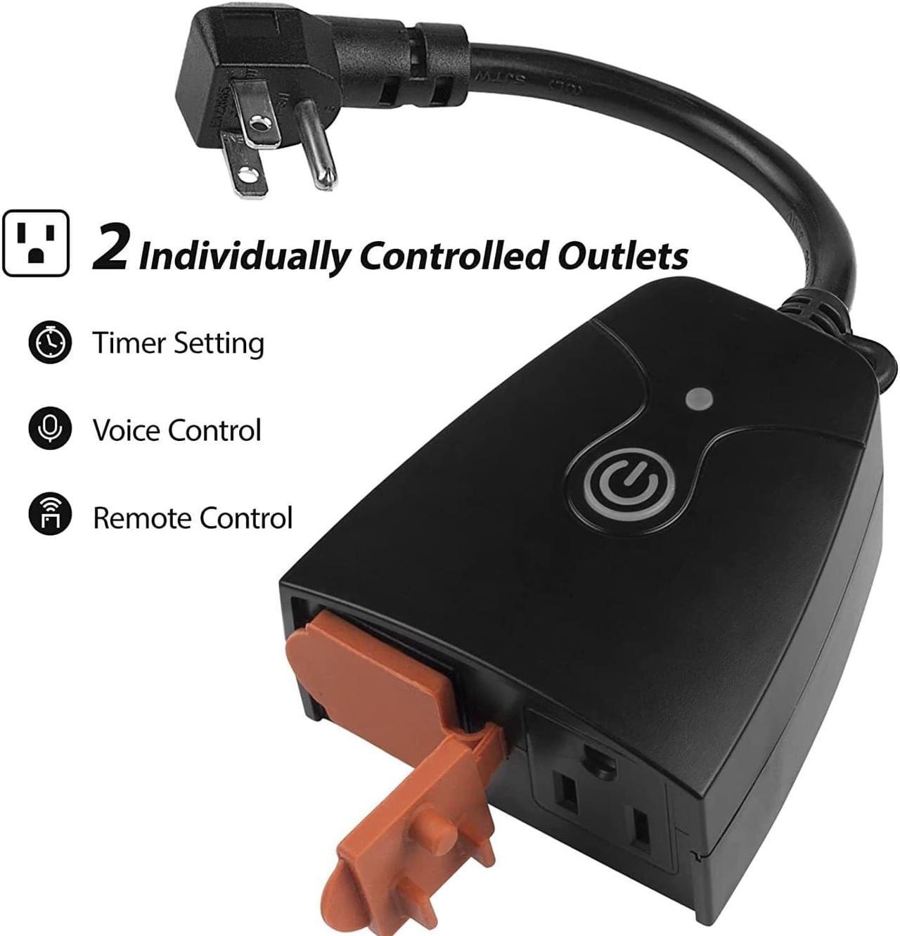 Alt view image 2 of 6 - 2Pcs Smart WiFi Outdoor Plug Heavy Duty Timer Work with Alexa  Google Home