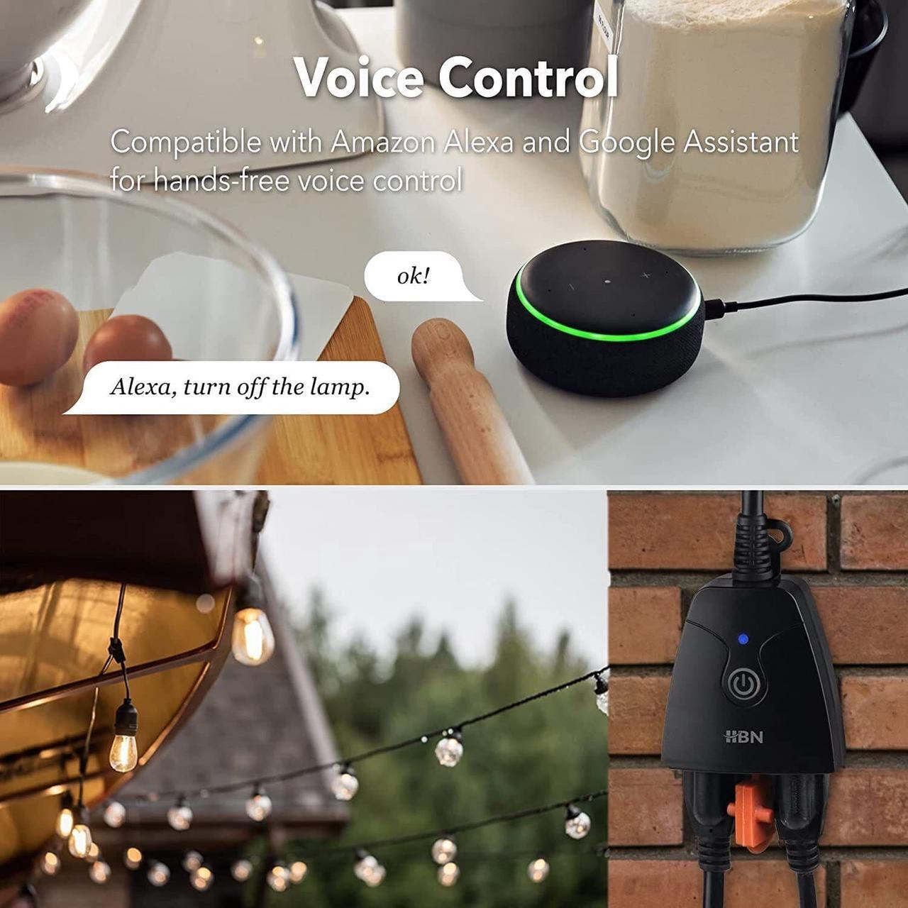 Alt view image 4 of 6 - 2Pcs Smart WiFi Outdoor Plug Heavy Duty Timer Work with Alexa  Google Home