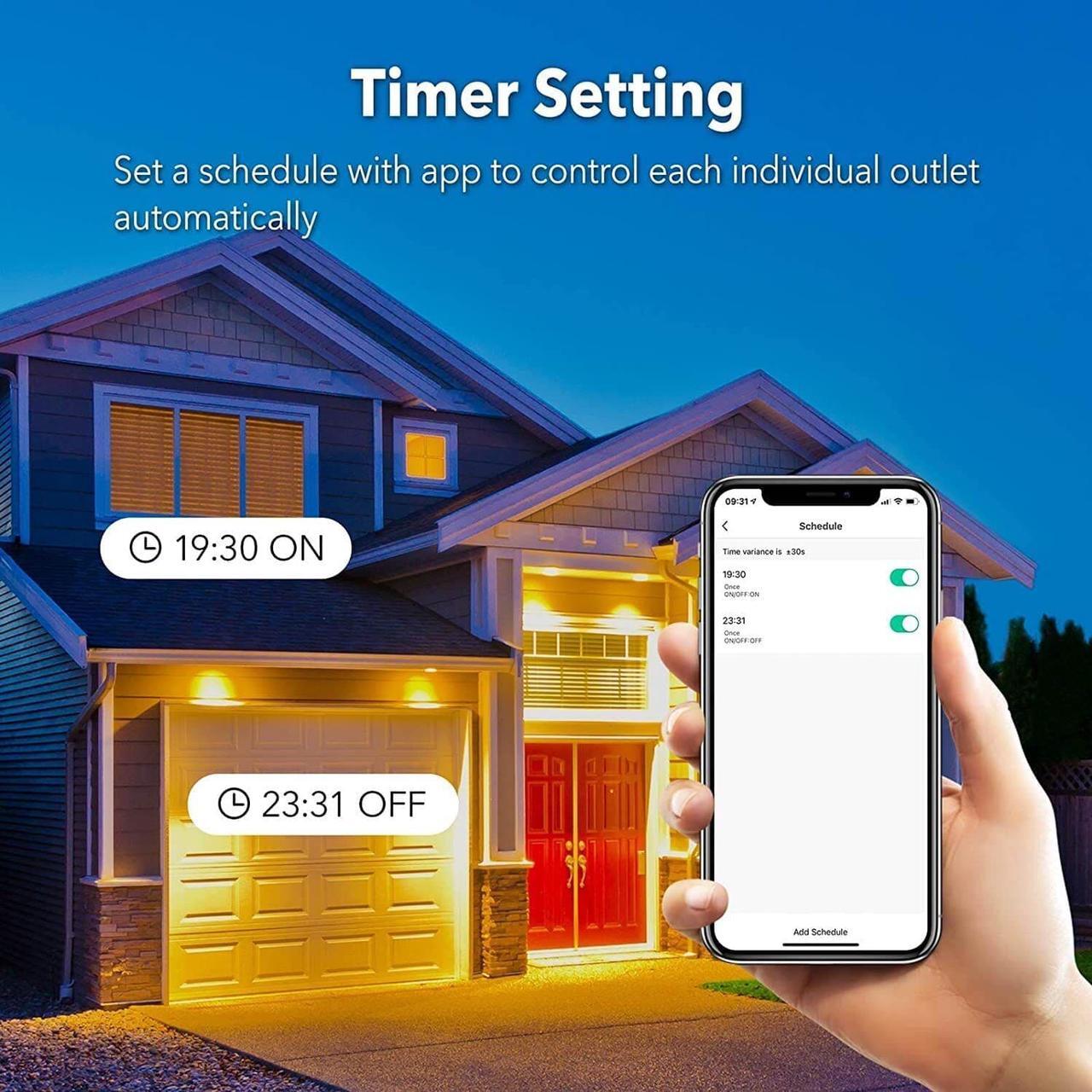Alt view image 5 of 6 - 2Pcs Smart WiFi Outdoor Plug Heavy Duty Timer Work with Alexa  Google Home