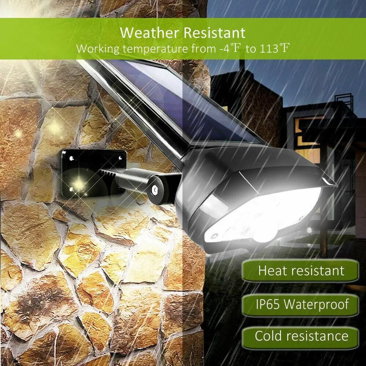 Alt view image 2 of 6 - LED Solar Flood Light Motion Sensor Security Spot Wall Street Yard Outdoor Lamp