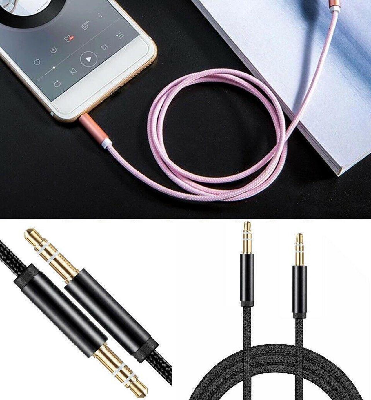 Alt view image 5 of 6 - 2x 3.5mm Braided Male to Male Stereo Audio AUX Cable Cord for PC iPod CAR iPhone