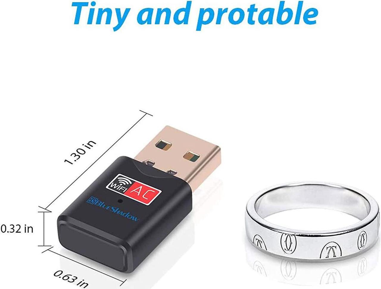 Alt view image 3 of 6 - Blueshadow USB WiFi Adapter - Dual Band 2.4G/5G Mini Wi-fi ac Wireless Network Card Dongle for Desktop Laptop PC Support Windows XP Vista/7/8/8.1/10 (USB WiFi 600Mbps)