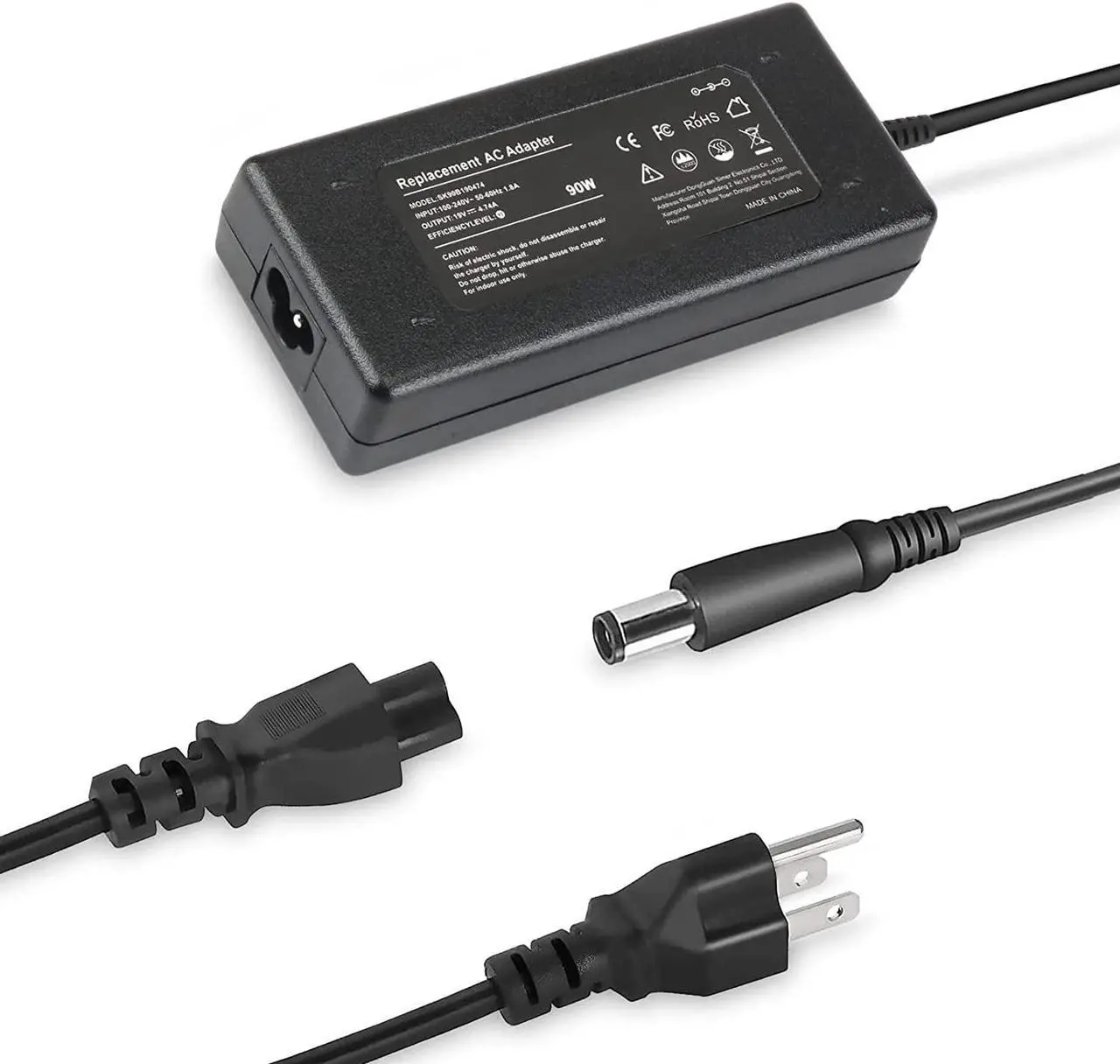 Main image of 90W 19V AC Adapter Power Supply Cord Laptop Charger for HP Pavilion Dv4 Dv6 Dv7 G50 G60 G60T G61 G62 G72 2000; HP Compaq 2230s 2510p 2710p 6510b 6515b 8510p 8510w