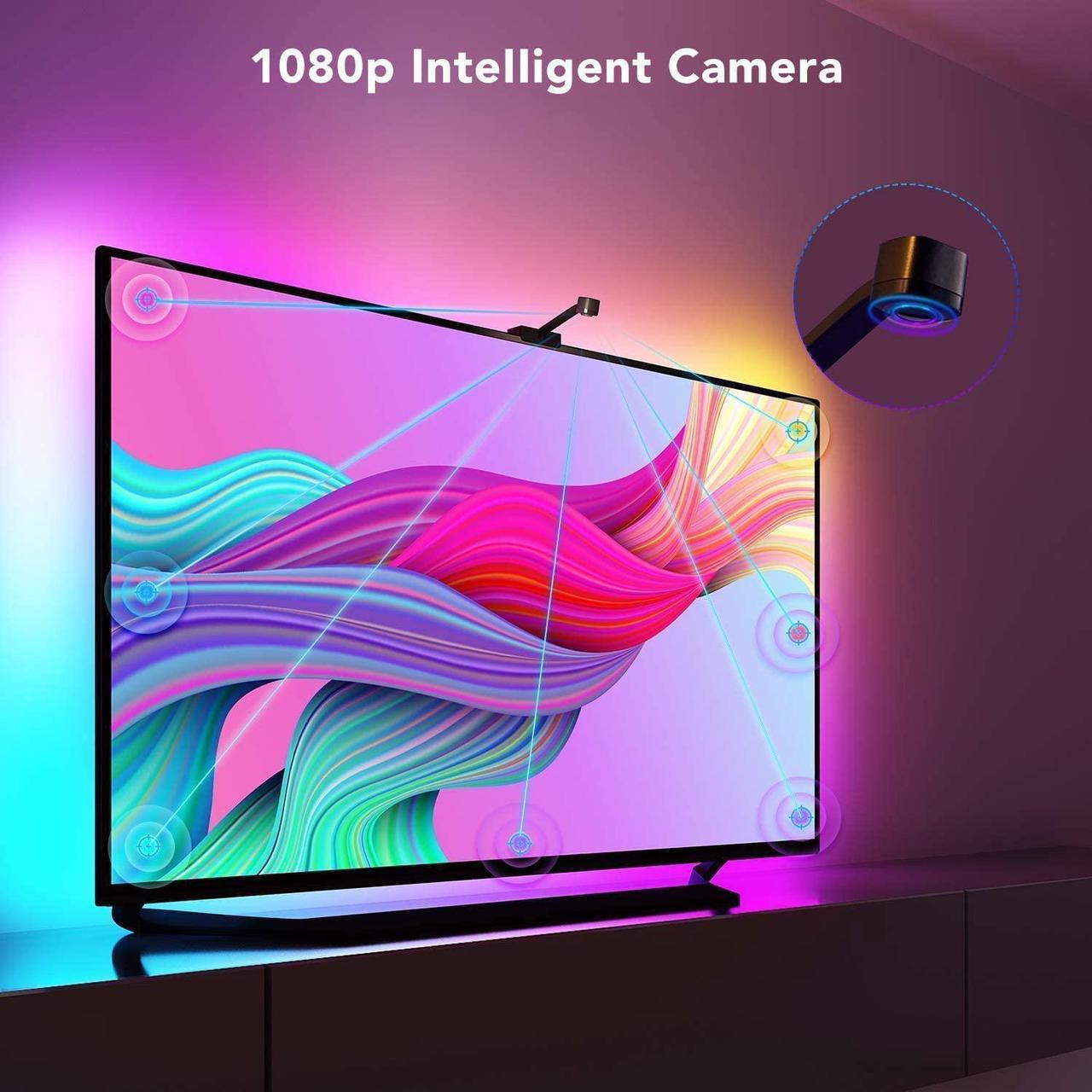 Alt view image 2 of 7 - Govee Envisual TV LED Backlights with Camera, DreamView T1 RGBIC Wi-Fi TV Backlights for 55-65 inch TVs PC, Works with Alexa & Google Assistant, App Control, Music Sync TV Lights, Adapter, H6199